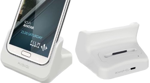 KiDiGi White Battery Charger Dock for Samsung Galaxy Note 2 - Desktop Cradle Charging Station | Perfect for Home, Office & Travel Use