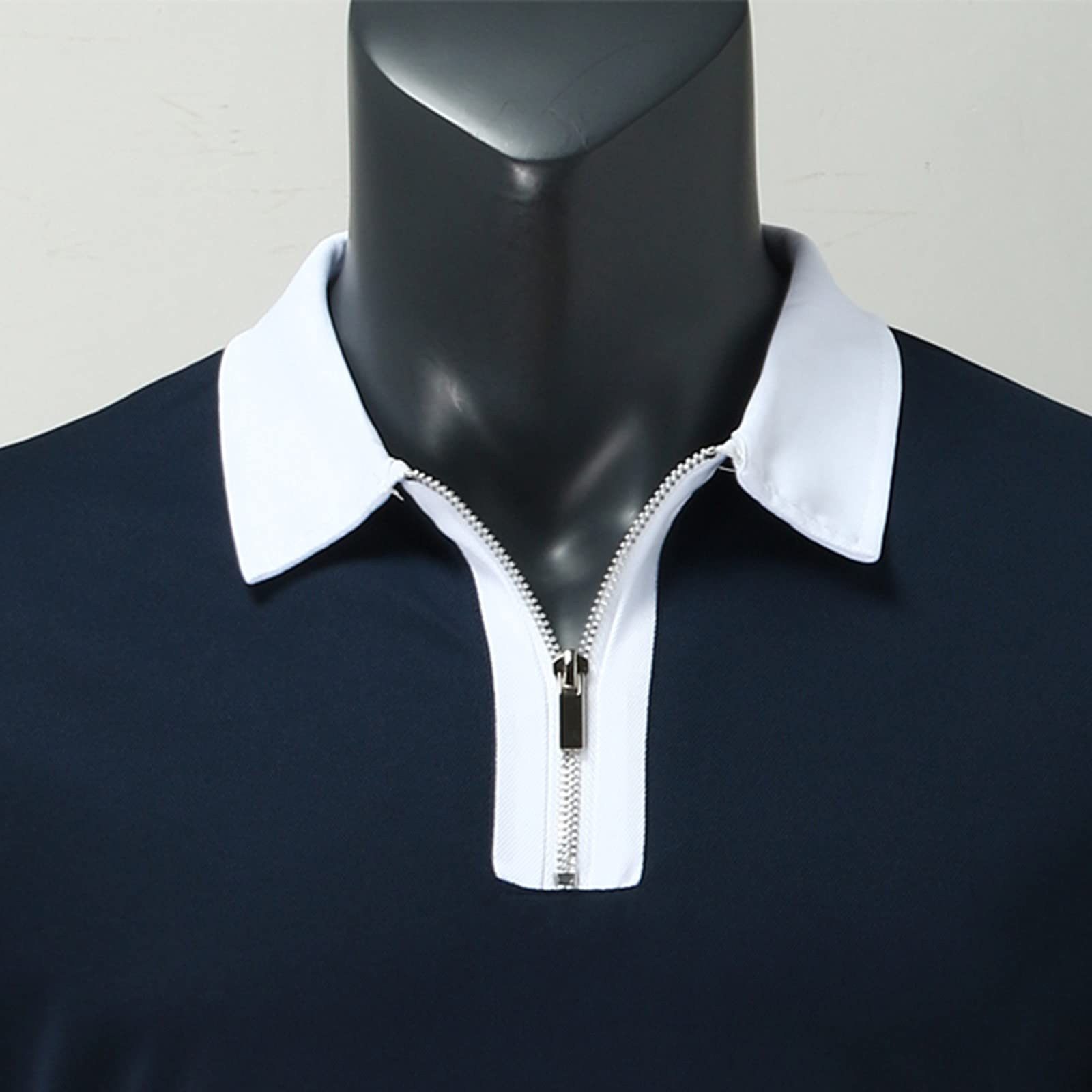 Men's Casual Polo Shirt Short Sleeve with Zipper - Summer Slim Fit Printed T-Shirt with Turn-Down Collar for Golf & Outdoor Activities | Breathable Comfort for Sports, Work & Leisure