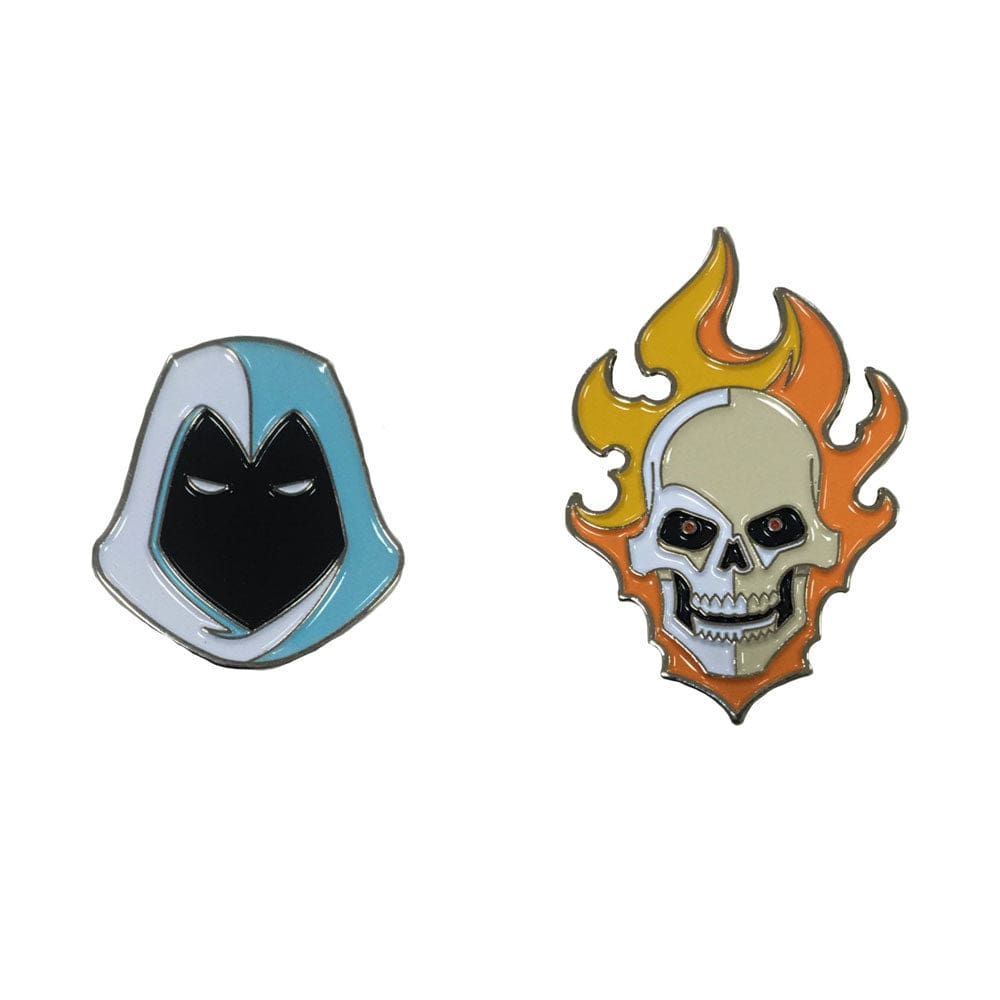 Marvel Knights Ghost Rider & Moon Knight Enamel Pin Set - Collectible Badge for Comic Fans, Cosplay, Backpacks & Jackets