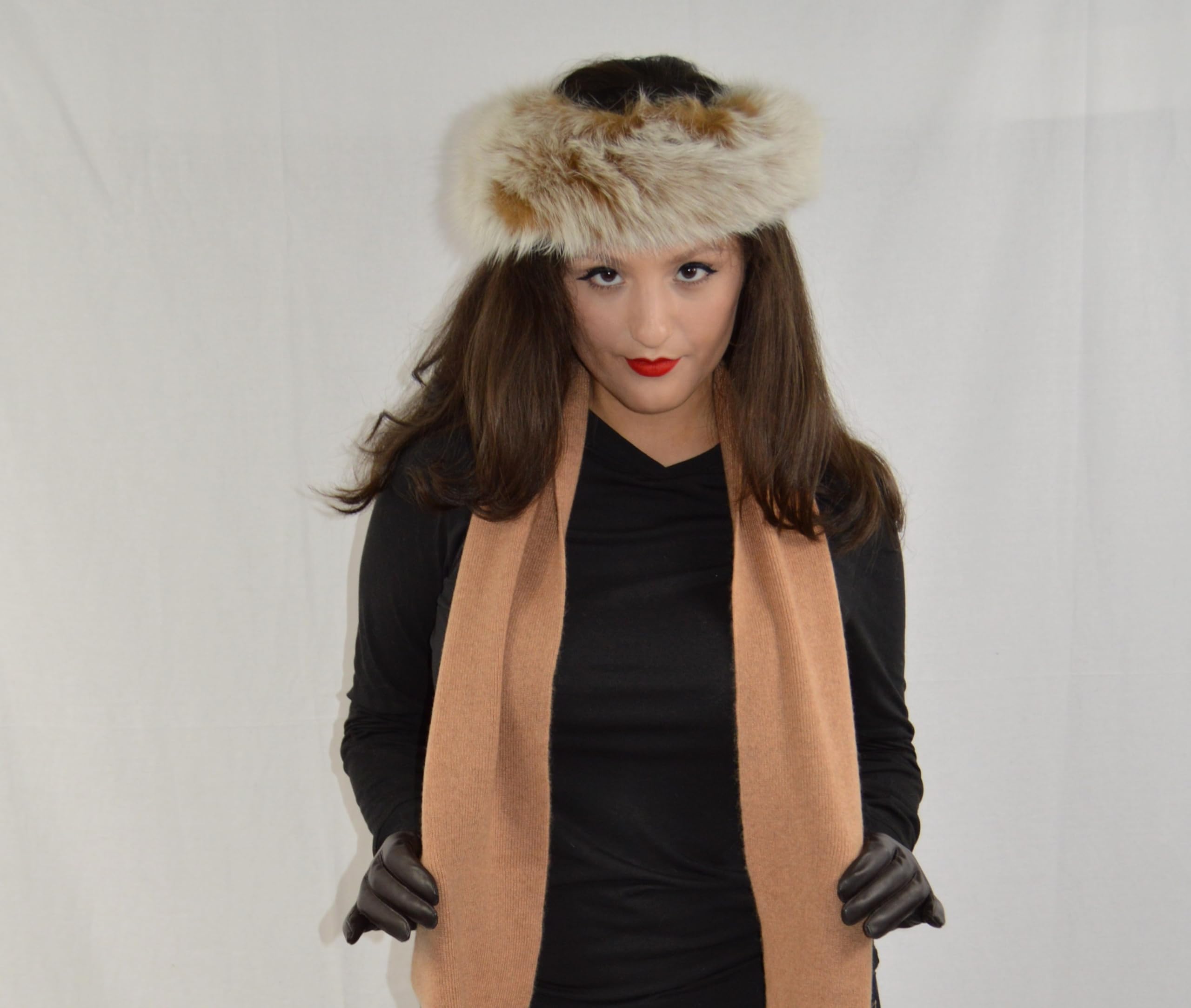 Luxury Fox Fur Headband for Women - Elegant Mink Hair Scarf & Winter Hat - Perfect for Parties, Weddings, and Cold Weather Fashion