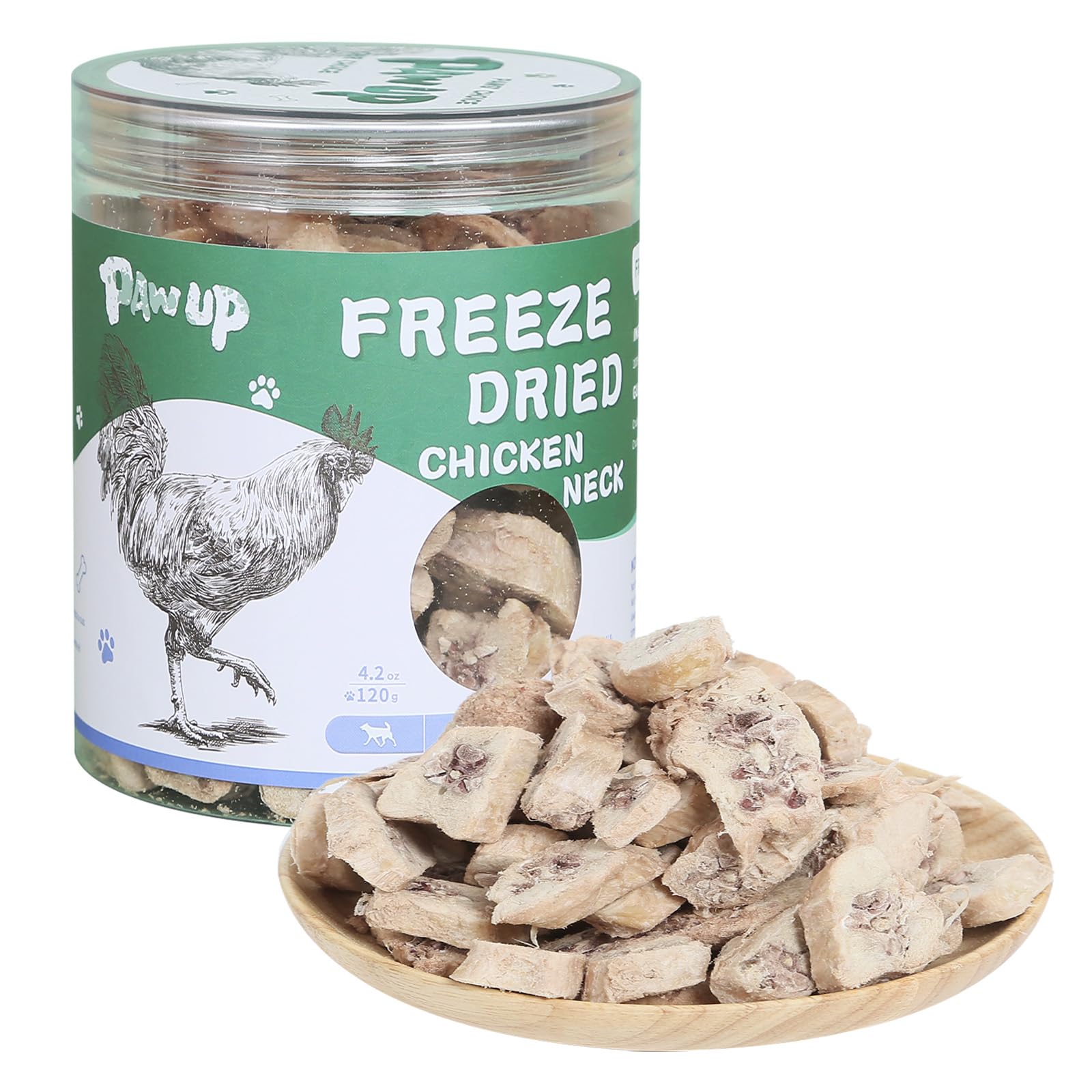 Freeze Dried Chicken Necks for Cats & Dogs - Single Ingredient High Protein Cat Food Topper & Dog Training Treats - 4.2 oz Raw Healthy Snacks for Pets - Perfect for Mealtime Topping & Reward Training