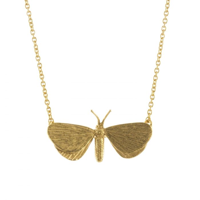 Elegant Drab Looper Moth Pendant Necklace - Unique Insect Jewelry for Women - Perfect for Gothic Fashion, Nature Lovers & Boho Style