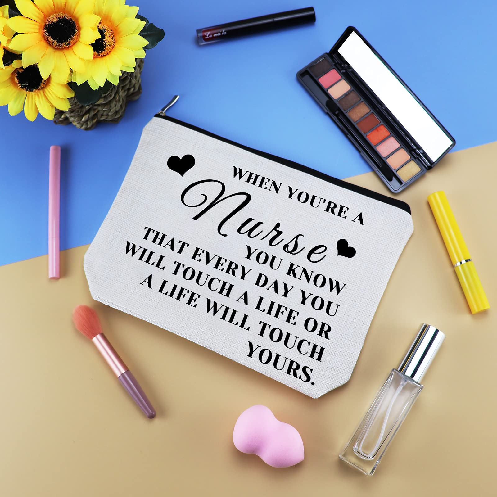 Nursing Student Gifts - Makeup Bag for Future Nurses, Nurse Practitioner Graduation & Birthday Present - Cosmetic Toiletry Pouch with Zipper for Travel, Nurse's Day & Christmas - Perfect for Clinicals, School & Work Essentials