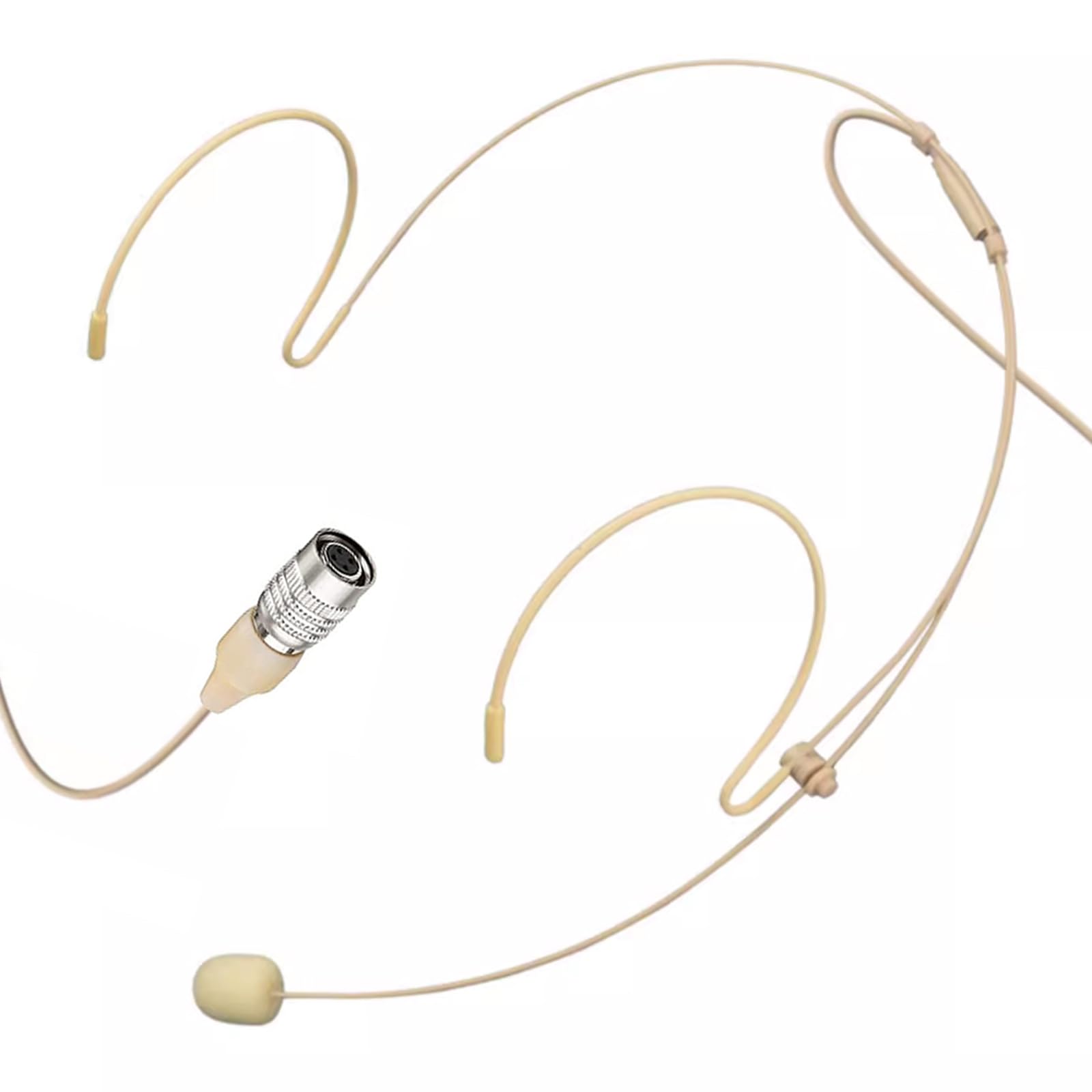 Professional Headset Microphone with Omnidirectional Condenser - Over Ear Headworn Earset with Hirose 4 Pin Plug - Compatible with Audio-Technica Wireless Bodypack Transmitter System - Ideal for Live Performances, Broadcasting & Public Speaking