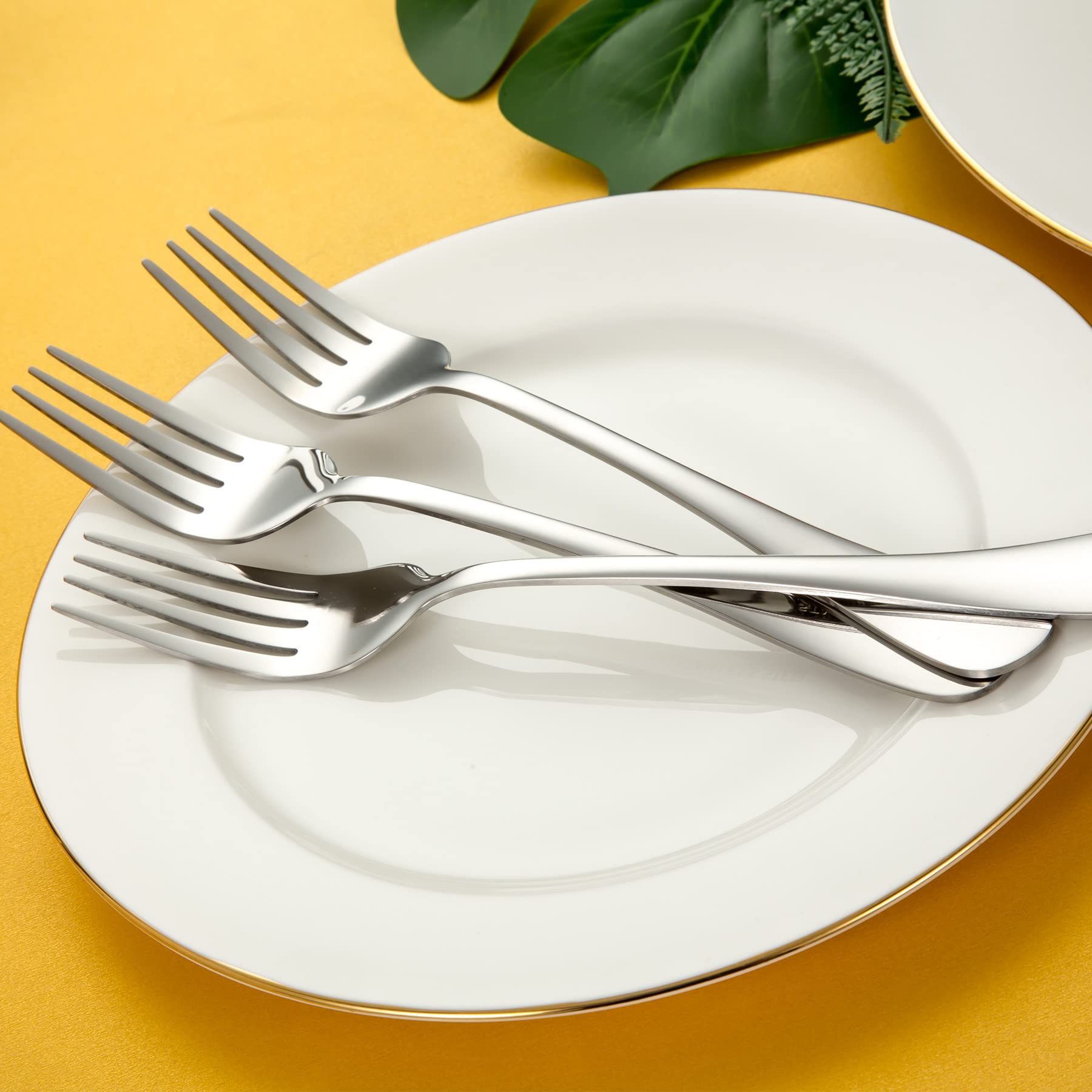 Premium 12-Piece Stainless Steel Dinner Fork Set - 8 Inch Silver Table Forks for Restaurant, Wedding & Home Dining - Dishwasher Safe Flatware