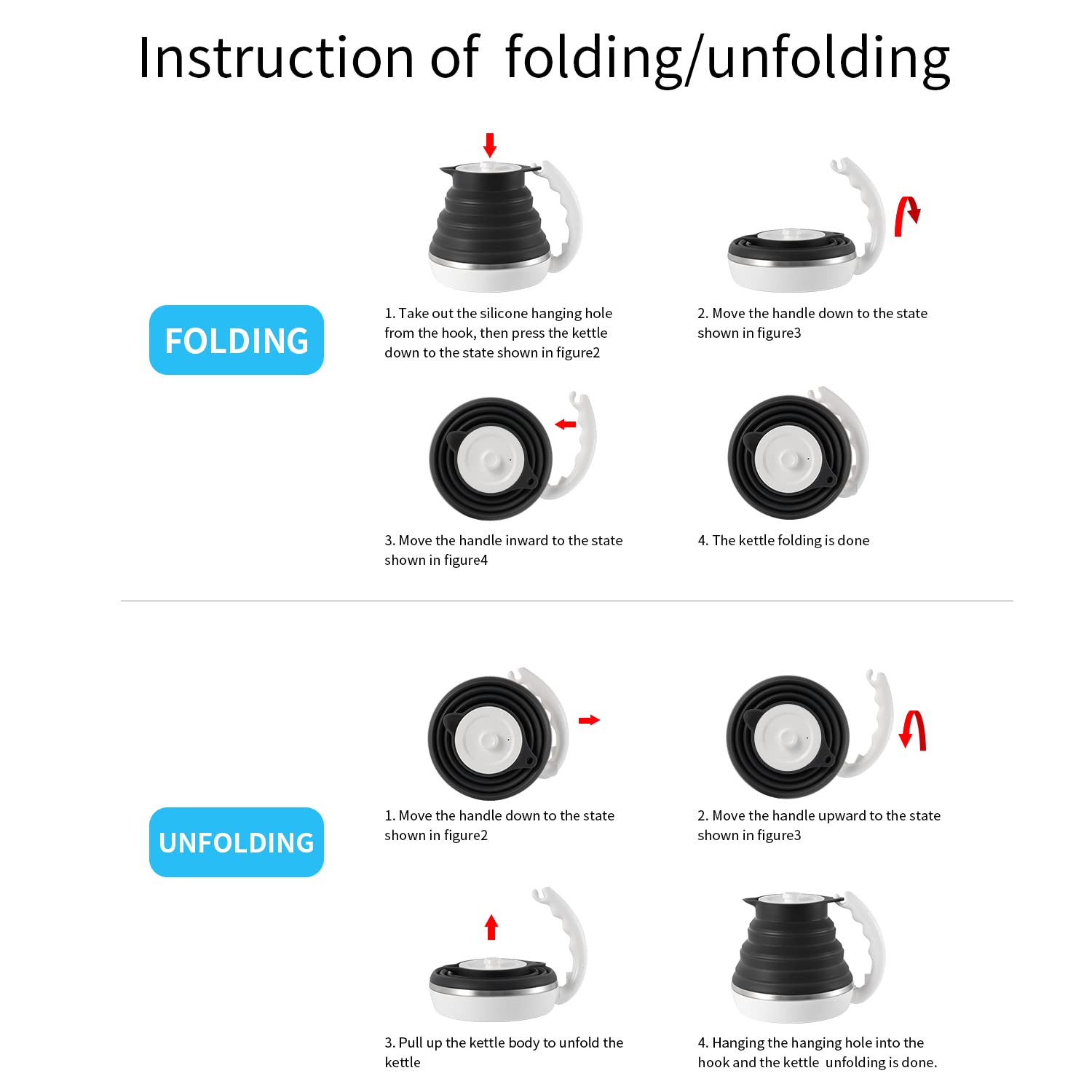 Ultra-Thin Food Grade Silicone Travel Foldable Electric Kettle - 555ML, Variable Temperature Control, Dual Voltage (110V-220V), Auto Shutoff, Boil-Dry Protection & Keep Warm - Perfect for Camping, Dorm Rooms, Office & International Travel (US Plug)