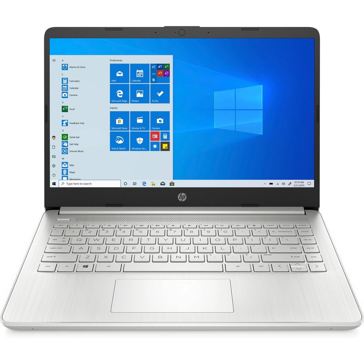 HP 14-DQ2010CA 14 Inch Laptop - Intel Pentium Gold 7505, 4GB DDR4 RAM, 128GB SSD, Full HD Display, Windows 10 Home (Renewed) | Lightweight Portable Computer for Students, Remote Work & Home Office Use