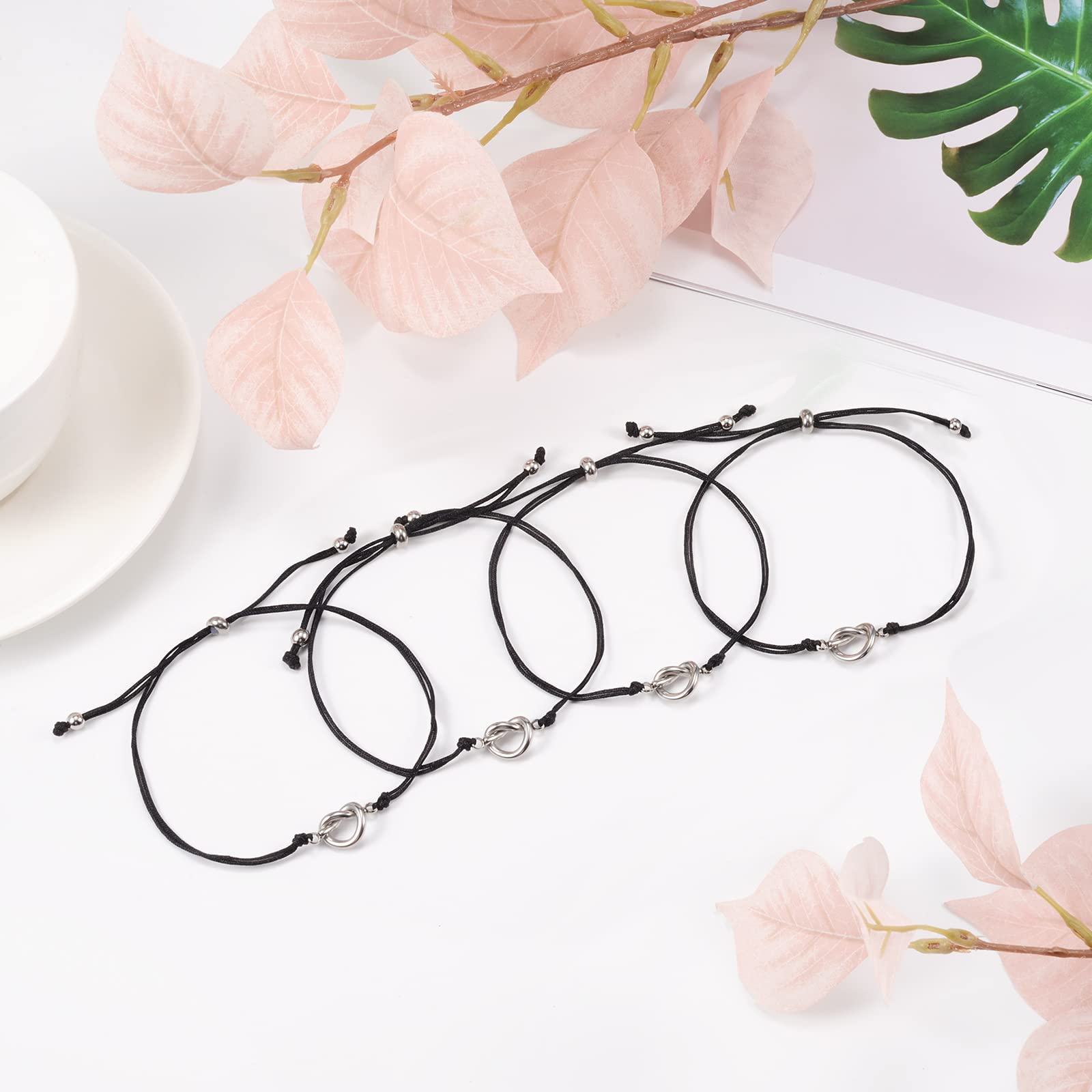 Best Friendship Knot Infinity Bracelets for Women - Matching BFF Jewelry Set for Bestie, Sister, Daughter (2/3/4/5 Pack) - Perfect Bridesmaid Gifts, Valentine's Day, Birthday & Wedding Party Presents - Great for Long Distance Friends, Anniversaries and Special Occasions