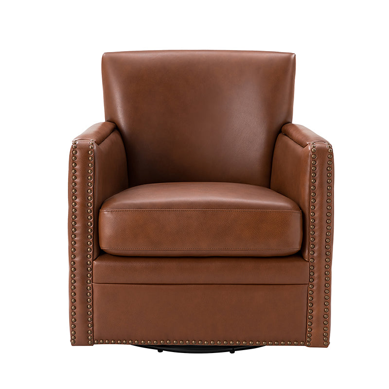 Gloria Genuine Leather Swivel Chair - 360° Rotating Office Chair with Adjustable Height for Home & Office Workspace - Perfect for Conference Rooms, Study Desks and Executive Offices