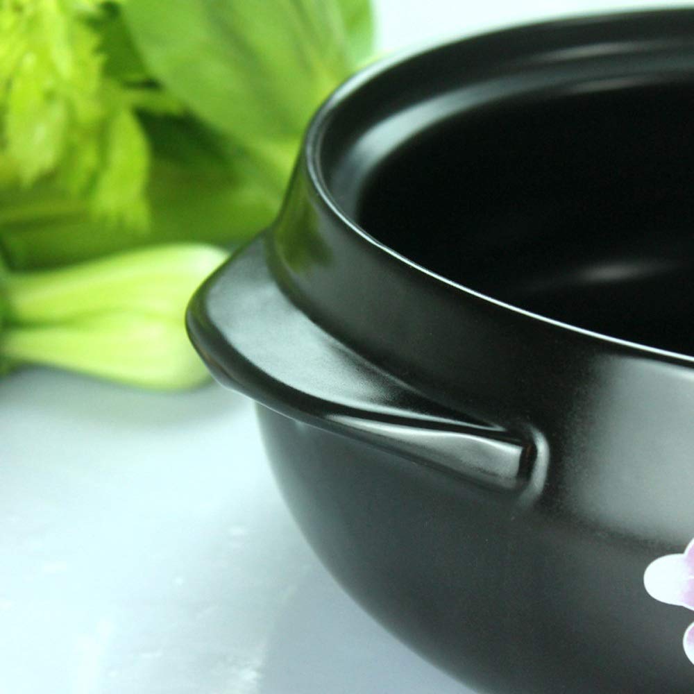 Lily Soup Pot - 3.8L Ceramic Casserole for Rice Vermicelli, Braised Chicken & Herbal Stews | Perfect for Slow Cooking, Family Meals & Traditional Chinese Medicine Preparation
