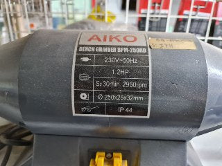 Aiko 1.1kw Heavy Duty Bench Grinder | BG BPM250HD Model | Professional Metal & Woodworking Tool for Sharpening, Polishing & Grinding | Workshop & DIY Projects
