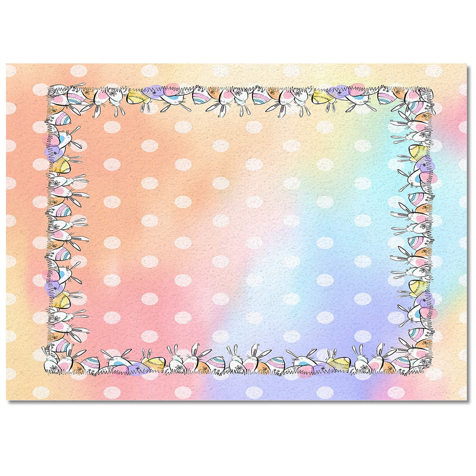 Fandim Fly Non-Slip Indoor/Outdoor Area Rug - 5x7ft Large Easter Bunny Watercolor Carpet with Resurrection Egg Design - Perfect for Living Room, Bedroom, Patio & Spring Decor