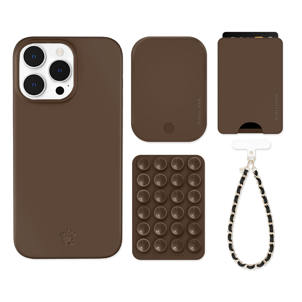 Premium Espresso Brown iPhone Case with Wallet Holder - Stylish & Functional Phone Accessory for Everyday Use, Travel, and Business