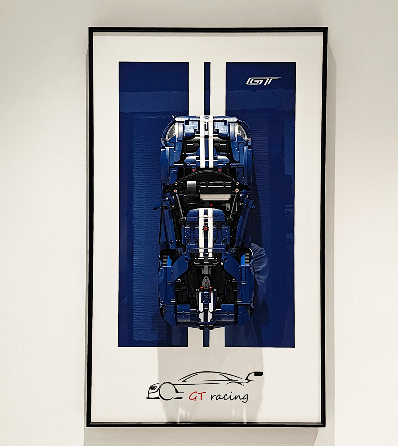 LEGO Technic 2022 Ford GT Wall Mount Display Stand - Secure Hanging Bracket for LEGO Car Model 42154 - Perfect for Showcasing in Bedroom, Office, or Game Room