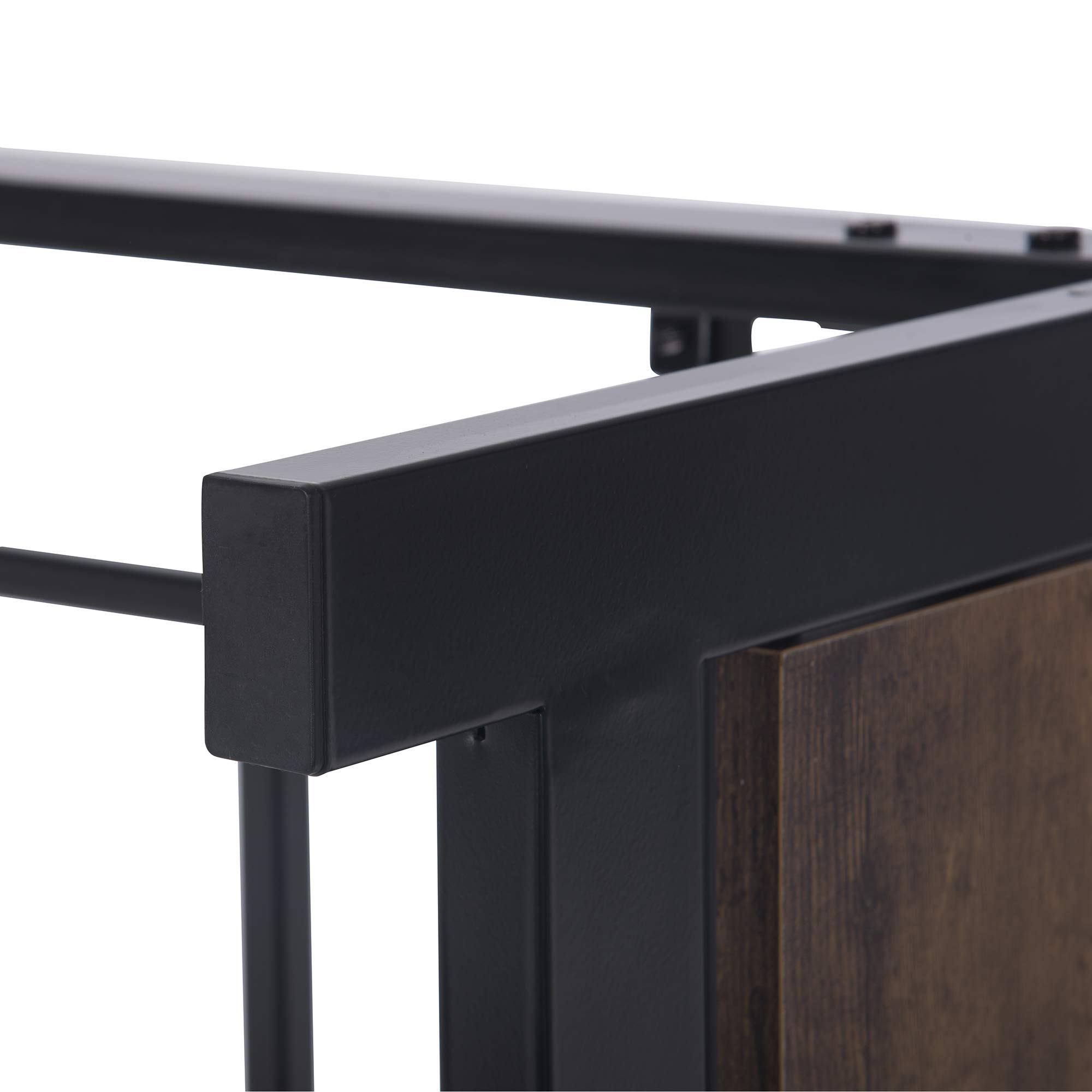 Full Size Platform Bed Frame with Wood Headboard & Footboard - Sturdy Metal Frame, No Box Spring Needed - Black - Perfect for Modern Bedrooms & Guest Rooms