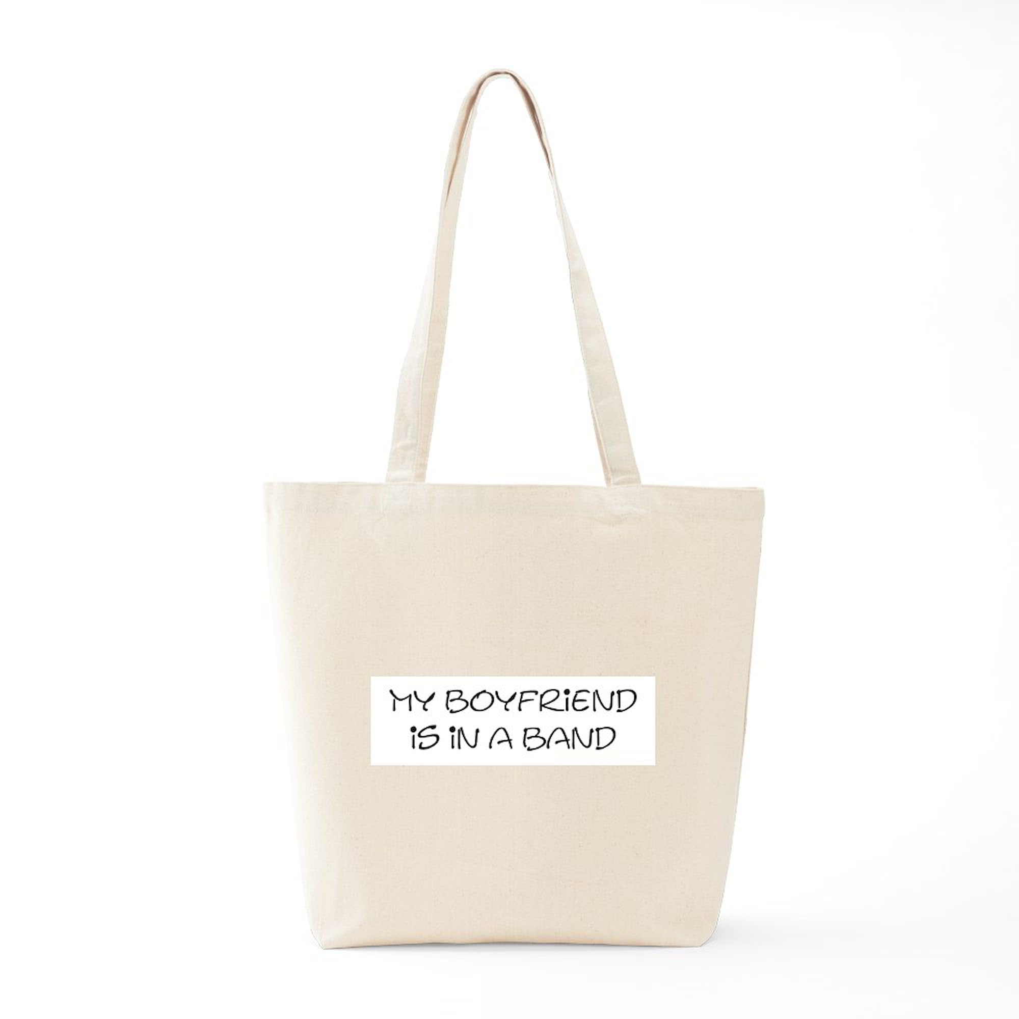 My Boyfriend Is In A Band Tote Bag - Natural Canvas Reusable Shopping Bag for Groceries, Beach & Music Festivals | Eco-Friendly & Durable