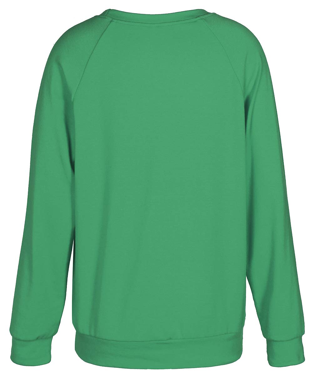 Smile Fish Women's Crewneck Long Raglan Sleeve Sweatshirt - Relaxed Fit Pullover Top for Casual Wear, Lounge & Everyday Comfort