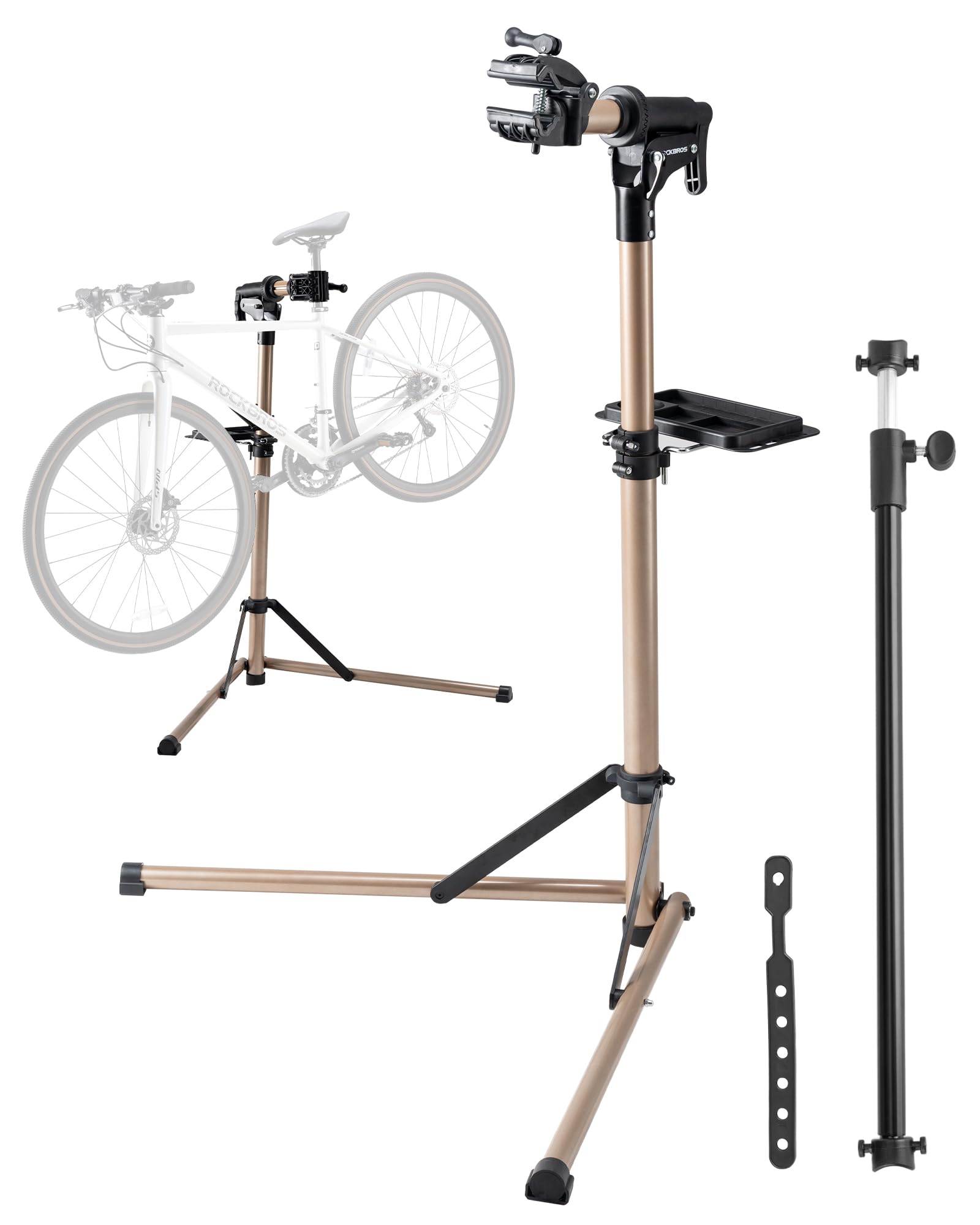 ROCKBROS Bike Repair Stand - Heavy Duty Bicycle Maintenance Stand for Road & Mountain Bikes (Supports 65lbs) - Perfect for Home Garage, Bike Shops & Outdoor Tune-Ups