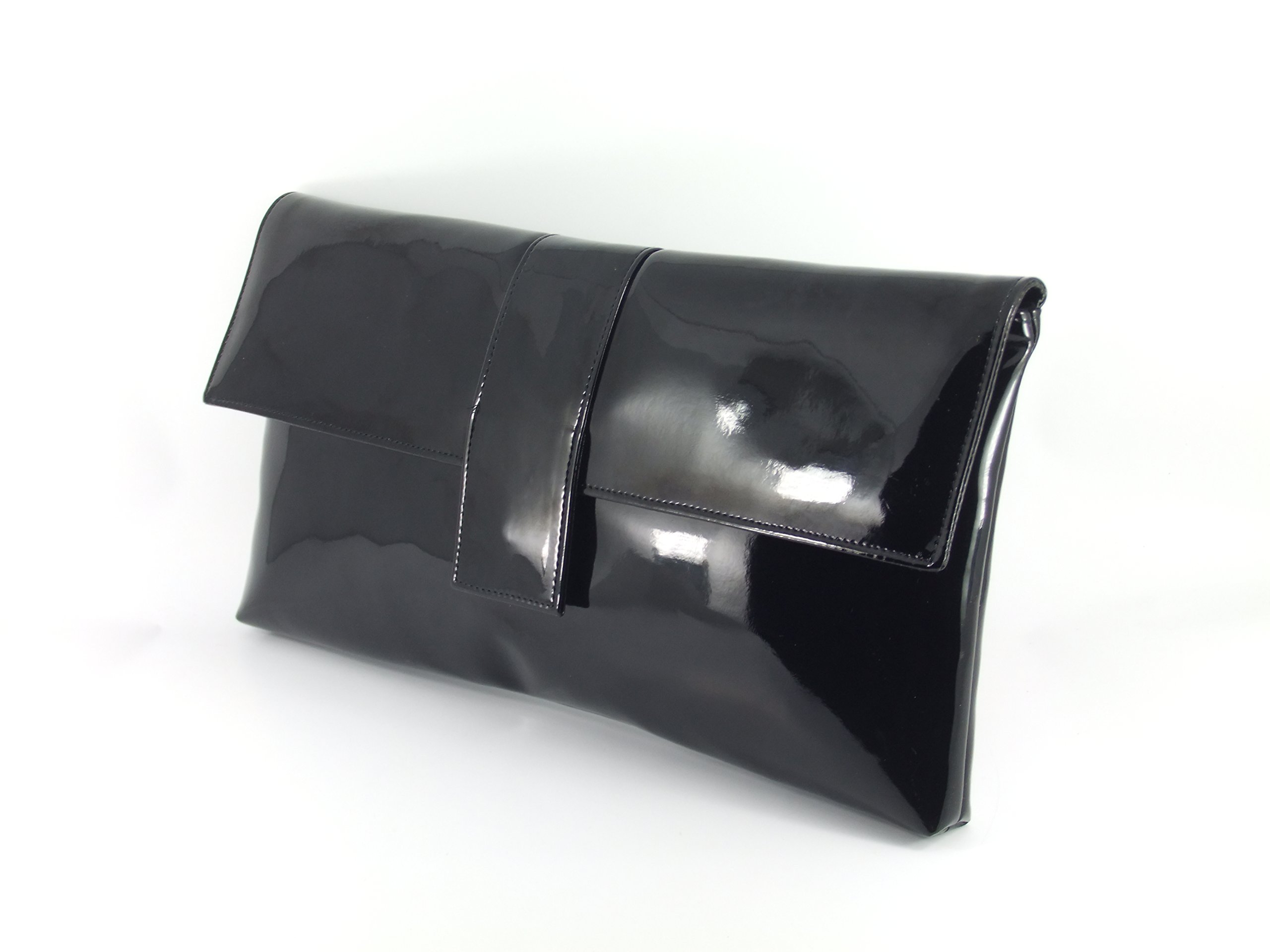 LONI Women's Faux Patent Leather Large Clutch Shoulder Bag for Wedding, Party, Prom - Elegant Evening Purse for Formal Events & Special Occasions