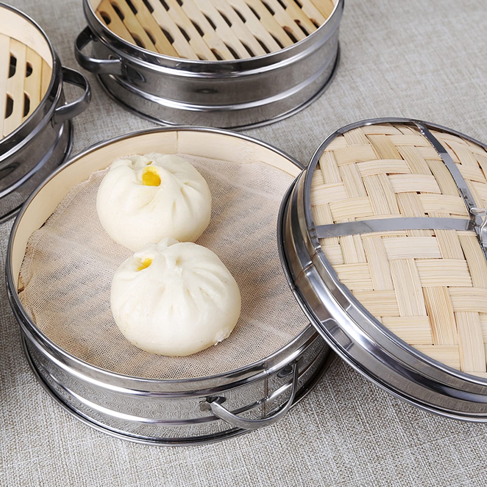 Premium Bamboo Steamer Basket - 11.8 Inch (30cm) Chinese Seiro for Dumplings, Buns & Healthy Cooking | Durable Steamer for Shumai, Dim Sum & Asian Cuisine | Perfect for Home Kitchens & Restaurant Use