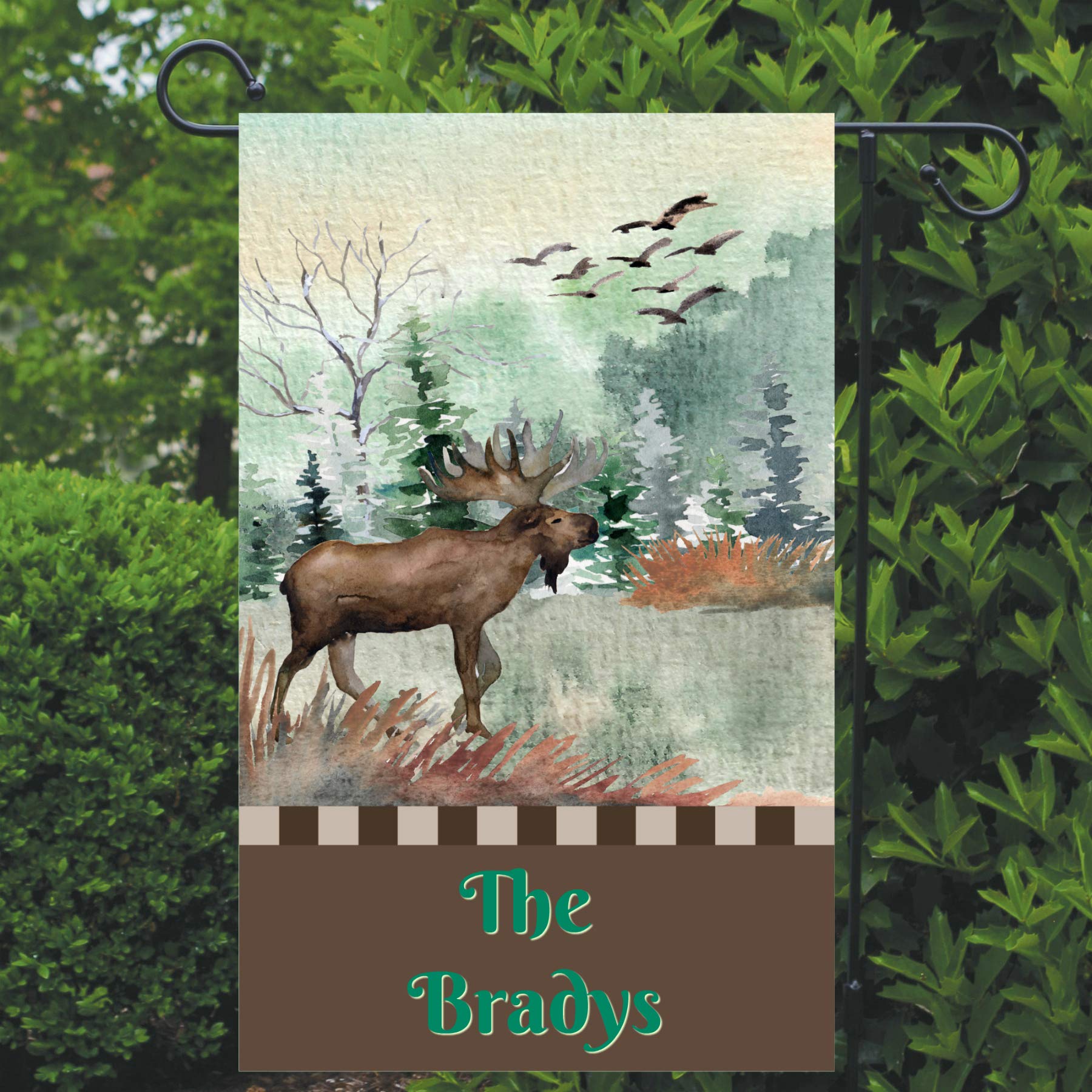 Custom Moose Garden Flag - Personalized Hunter & Woodland Decor for Yard & Outdoor Decoration | Perfect for Hunting Cabins, Rustic Weddings & Seasonal Displays