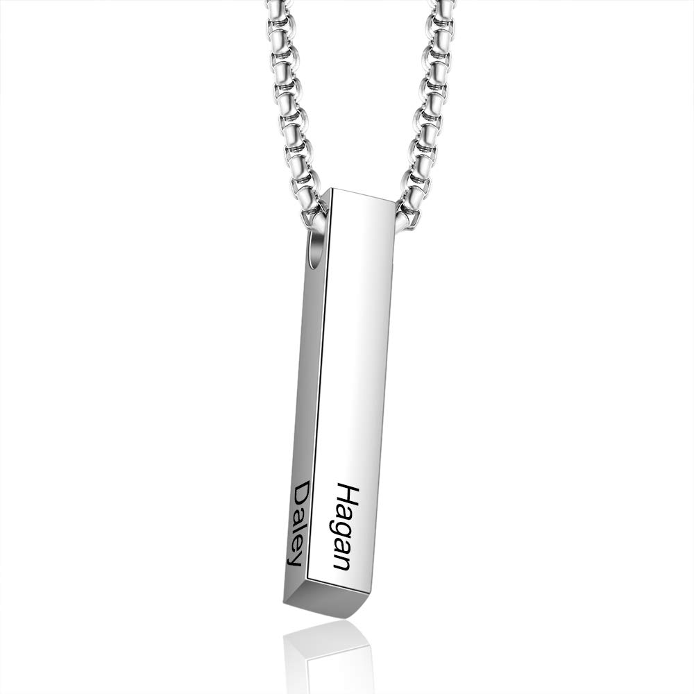 LanM Personalized Engraved Name Necklace for Men & Women - Custom Initial Bar Necklace, Unique Father's Day Gift for Dad - Perfect for Anniversaries, Birthdays & Special Occasions