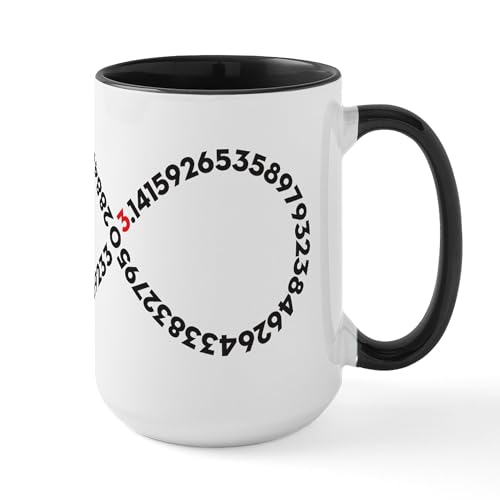 White/Black Inside - Infinity Pi Large Mug