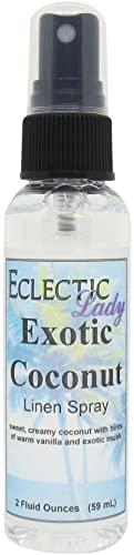 Exotic Coconut Linen Spray - 16 oz Natural Room & Fabric Freshener for Bedroom, Bathroom, and Home Decor