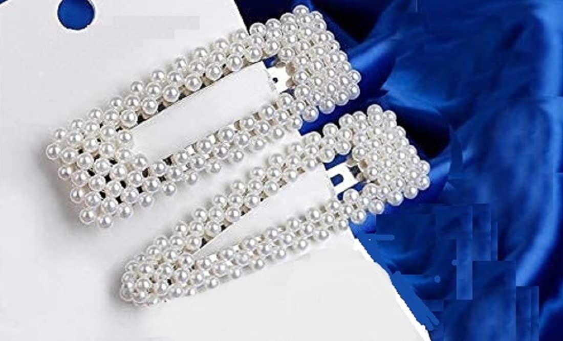 Elegant Pearl Hair Clips for Women - Korean Style Metal Hair Clamps with Multi-Design, Stylish Hair Accessories for Girls & Women (Set of 4, Pearl Hairpins) - Perfect for Parties, Weddings & Everyday Styling
