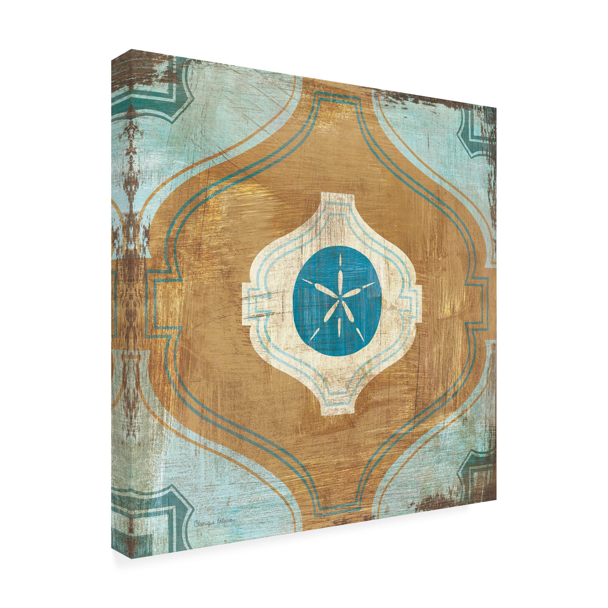 Bohemian Sea Tiles VII Canvas Wall Art Print by Cleonique Hilsaca - Modern Coastal Home Decor for Living Room, Bedroom & Office