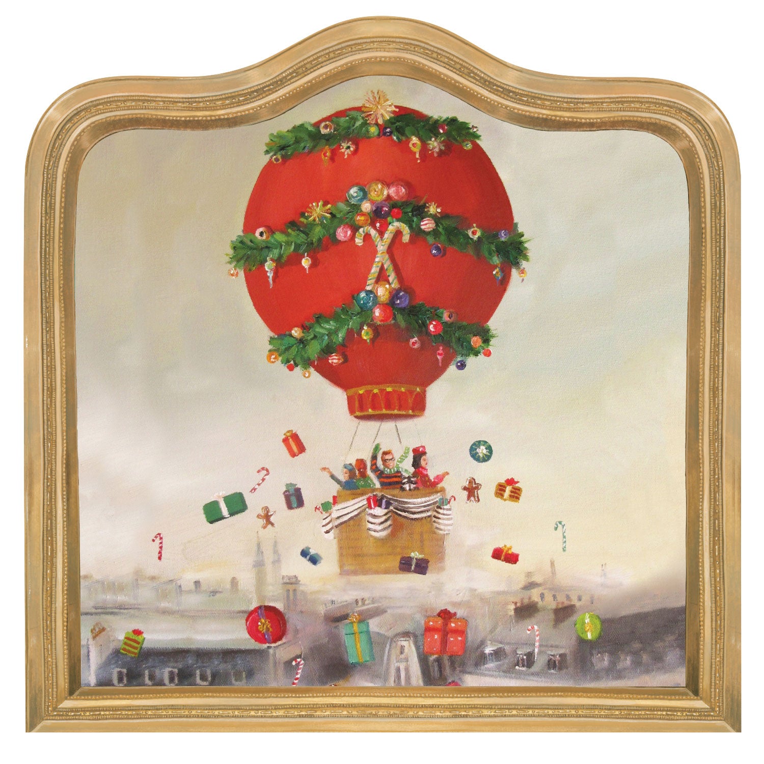 Custom Die-Cut Christmas Balloon Ride Placemat - Holiday Table Decor for Parties, Dining & Festive Gatherings