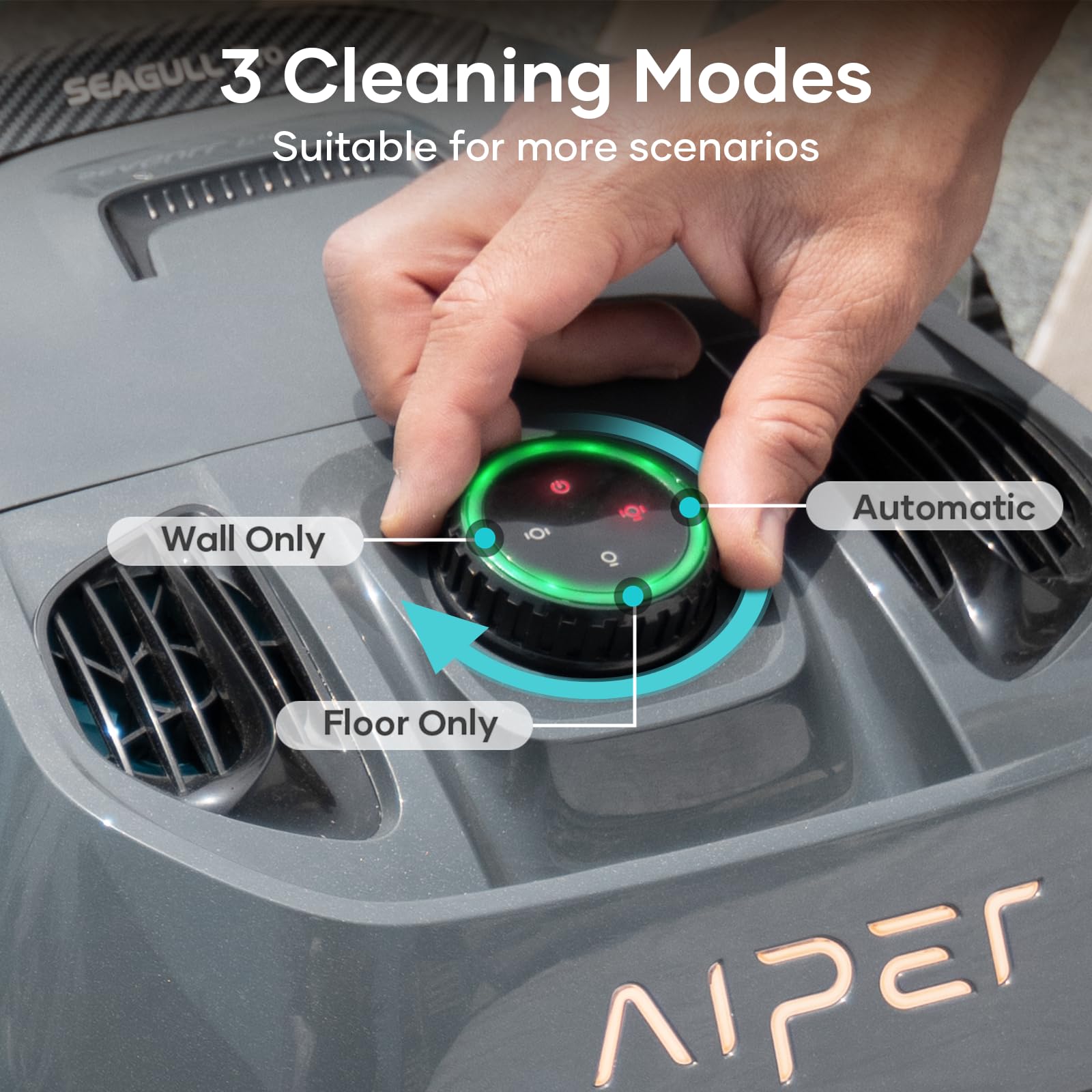 2024 Upgraded AIPER Seagull Pro Cordless Robotic Pool Cleaner - Smart Navigation Automatic Pool Vacuum for Inground Pools, Cleans Floor/Wall/Waterline (150 Min Runtime) - Perfect for Backyard, Residential & Commercial Swimming Pool Maintenance