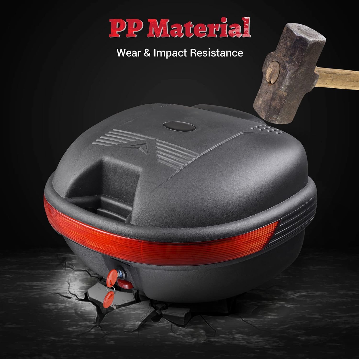 30L Lockable Motorcycle Top Case - Black Storage for Helmet & Luggage | Touring & Commuting