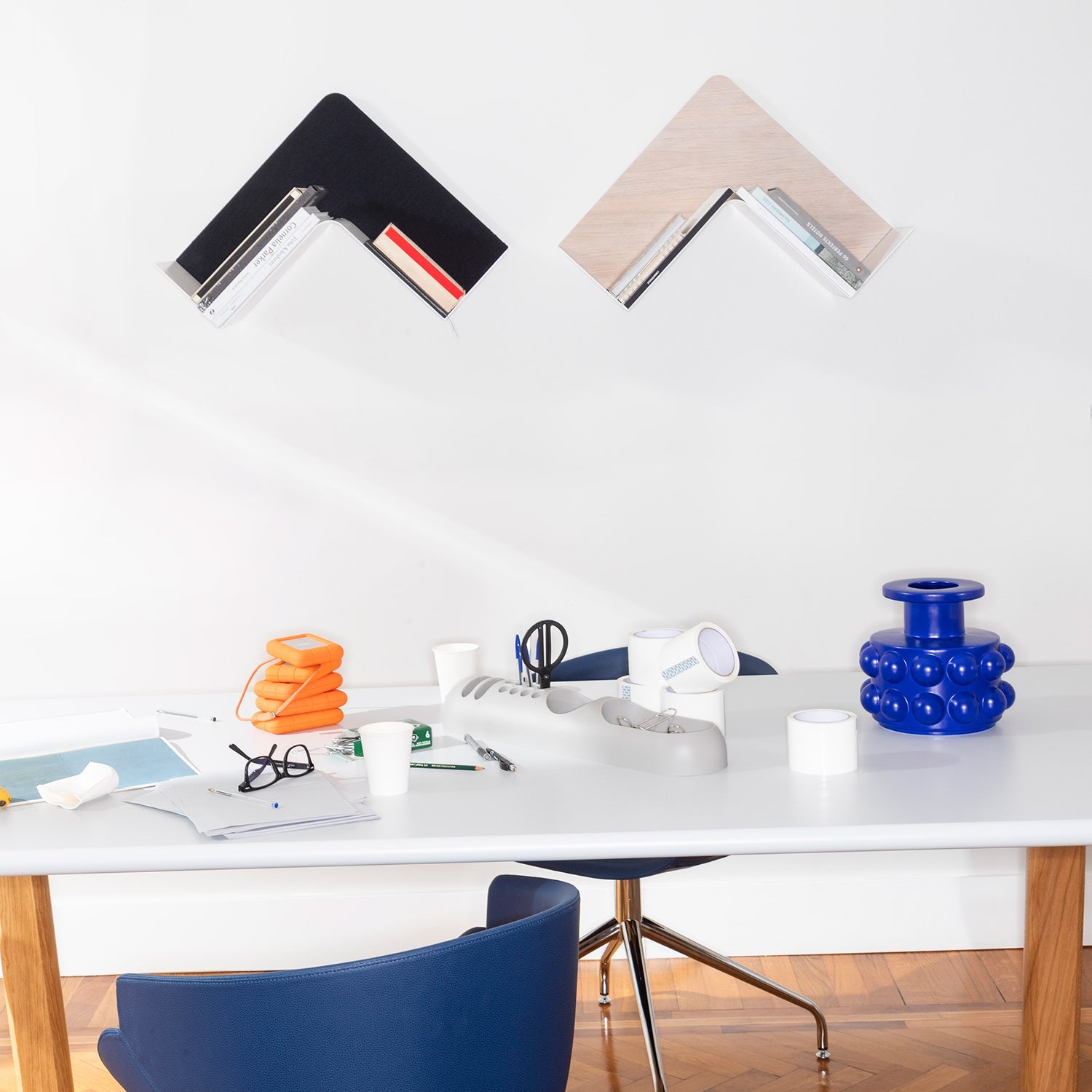 B Line Fishbone Modular Shelf - Stylish & Customizable Storage Solution for Living Room, Bedroom, or Office Organization