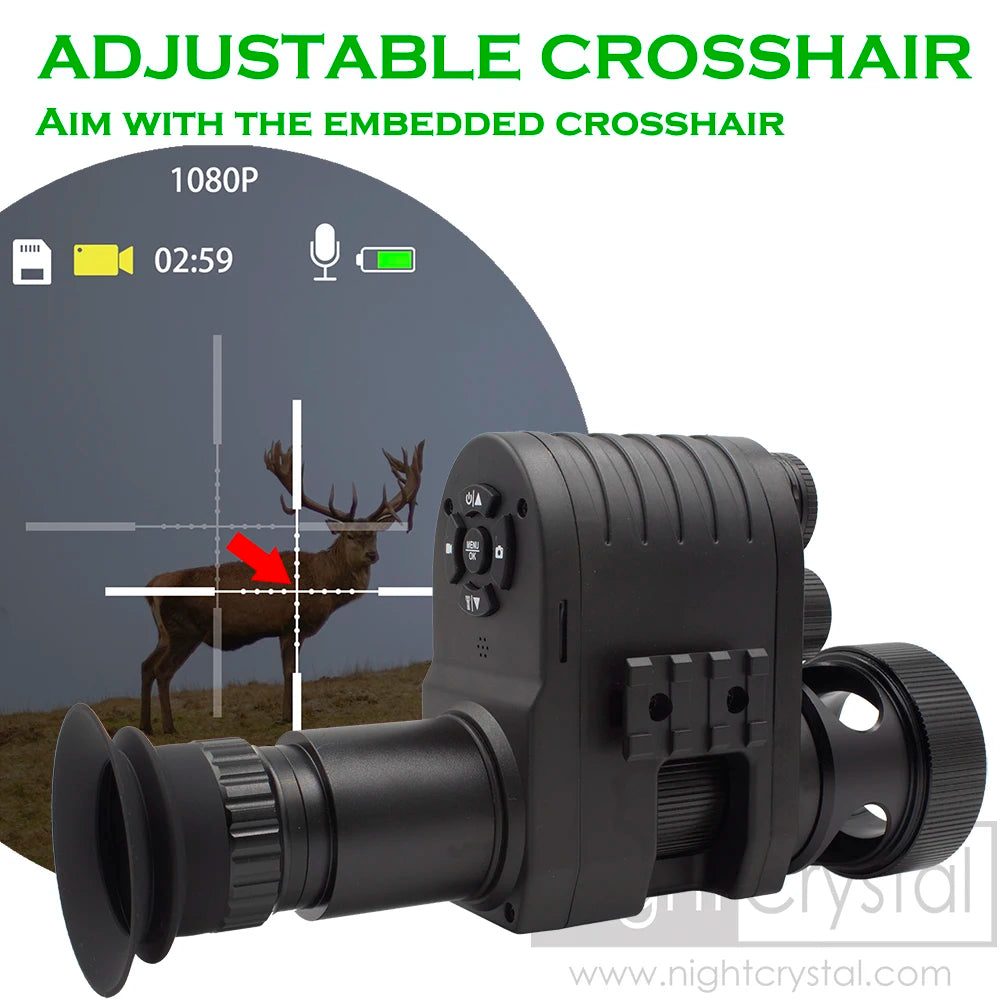 Infrared Hunting Night Vision Scope - 1080p HD Clip-On Monocular with DVR & Thermal Imaging for Sniper Rifles | Perfect for Low-Light Hunting, Wildlife Observation, and Tactical Operations