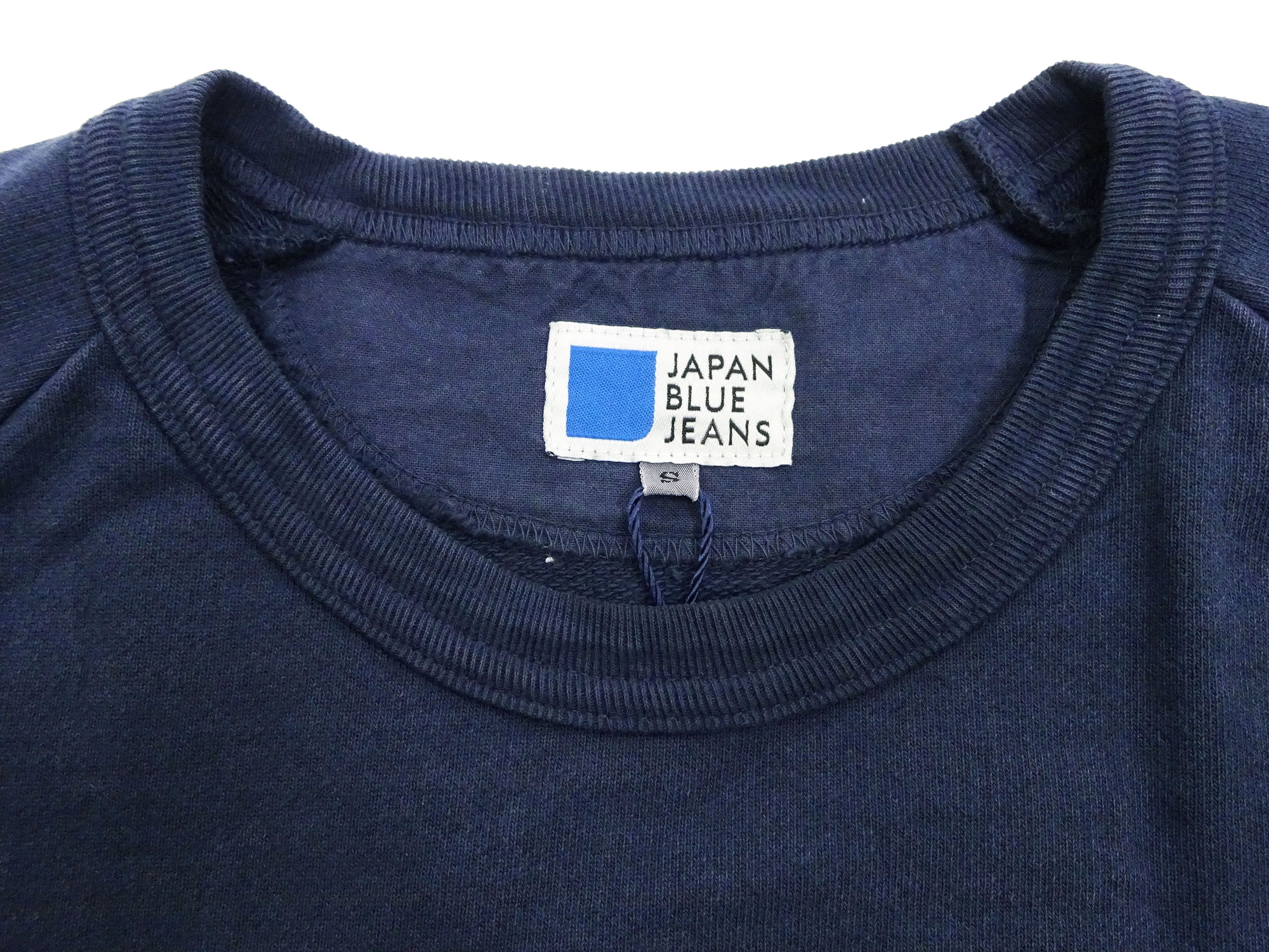 Japan Blue Jeans Men's Long Sleeve French Terry T-Shirt - Casual Plain Crew Neck Raglan Sleeve Inlay Shirt JBKN1001 Navy Blue - Perfect for Everyday Wear & Street Style Outfits