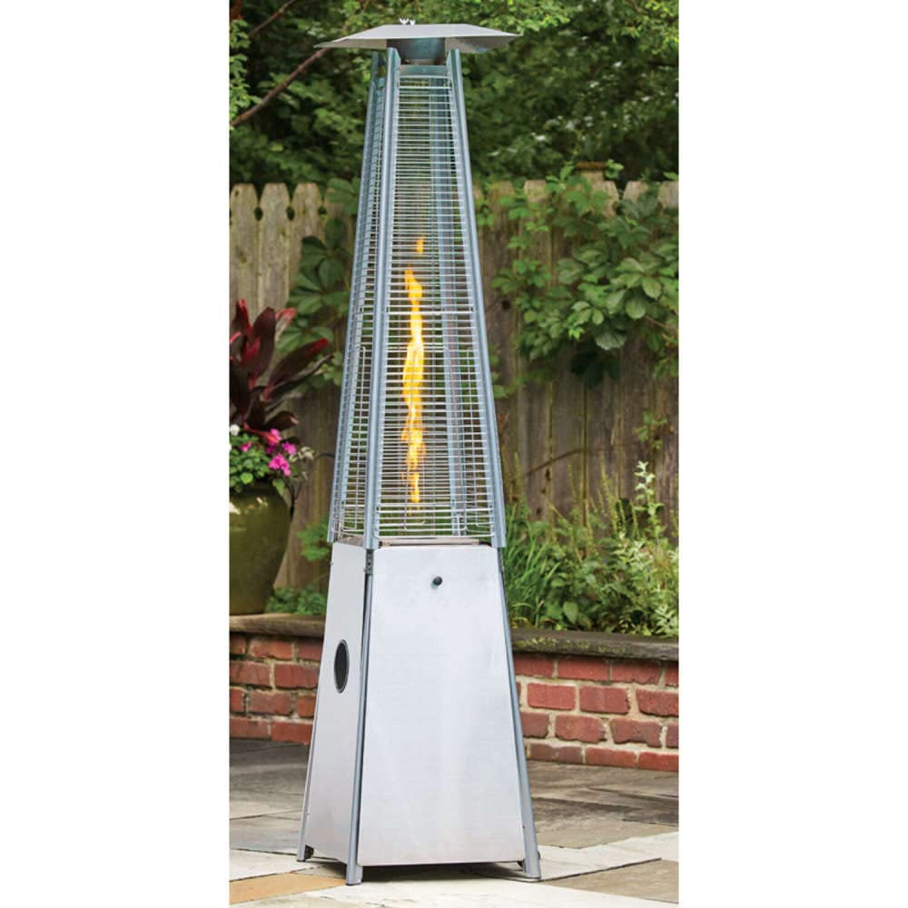 Outdoor Pyramid Gas Patio Heater - LIVING ACCENTS Stainless Steel Patio Heater for Backyard, Deck & Garden - Perfect for Outdoor Dining, Parties & Cold Weather Comfort
