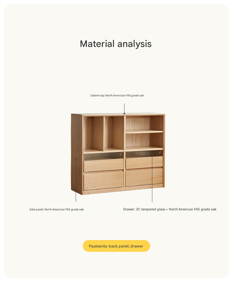 Modern Oak Solid Wood Bookcase - Stylish and Durable Bookshelf for Home Office, Living Room, or Library Storage