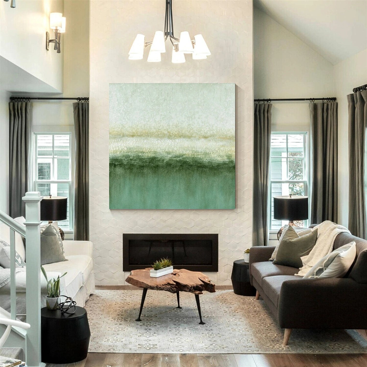 Abstract Painting #AB 428 - Modern Wall Art for Home & Office Decor | Unique Handmade Canvas Artwork for Living Room, Bedroom & Workspace