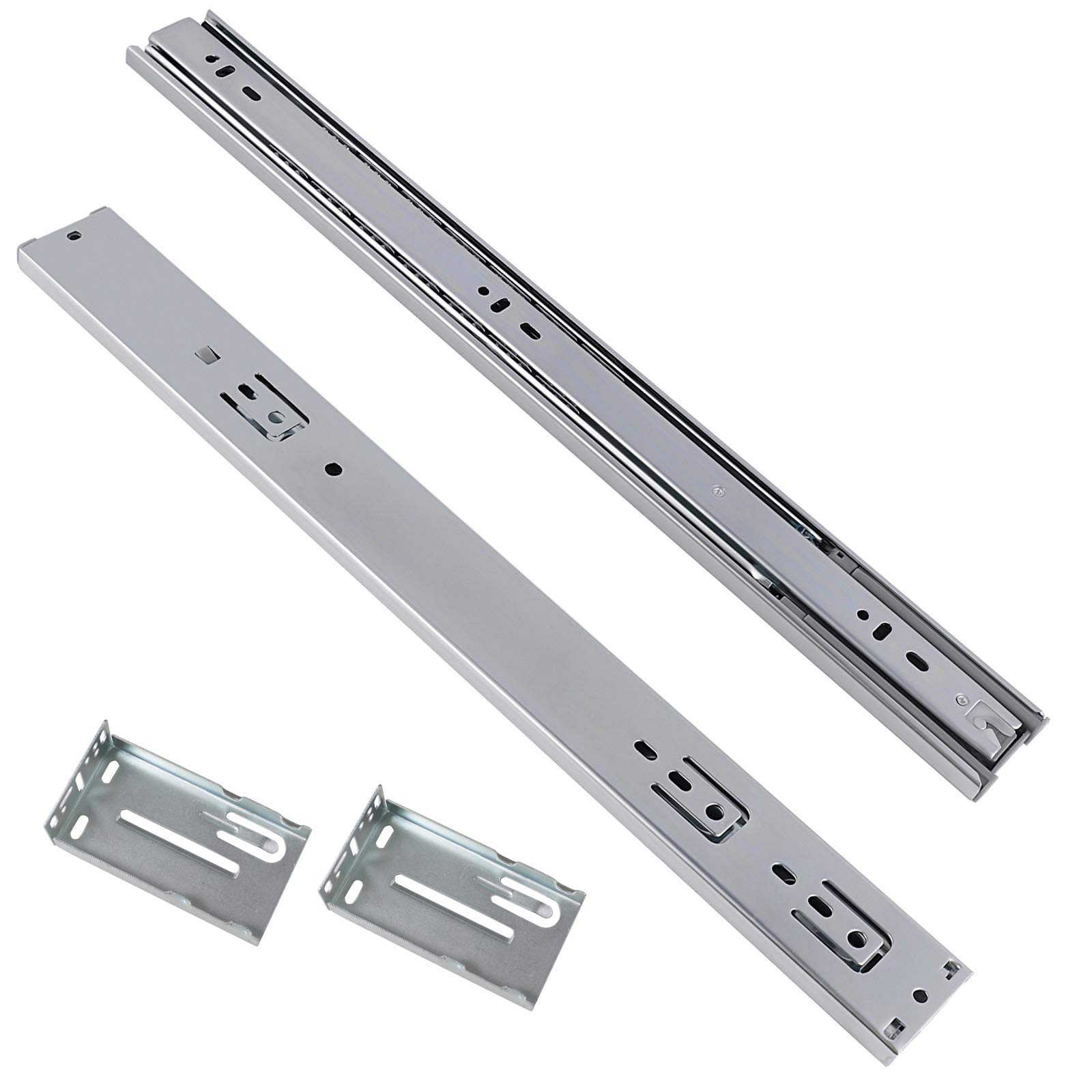 Gobrico 20-Inch Full Extension Soft Close Ball Bearing Drawer Slides - Heavy Duty Side/Rear Mount Kitchen Cabinet Hardware with Brackets (6 Pairs/12 Pieces) - Perfect for Kitchen Cabinets, Dressers, Office Furniture and DIY Storage Solutions