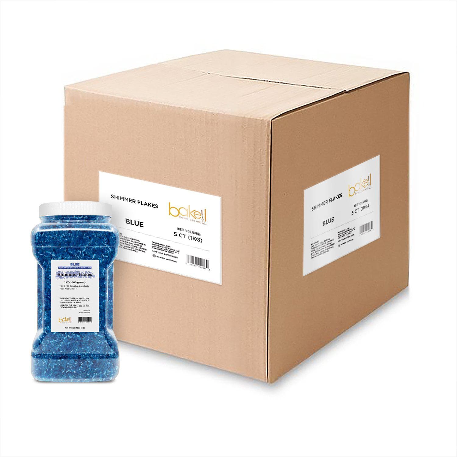 Premium Blue Edible Glitter Flakes for Baking & Cake Decorating - Bulk Wholesale - Perfect for Cupcakes, Cookies, Desserts & DIY Crafts