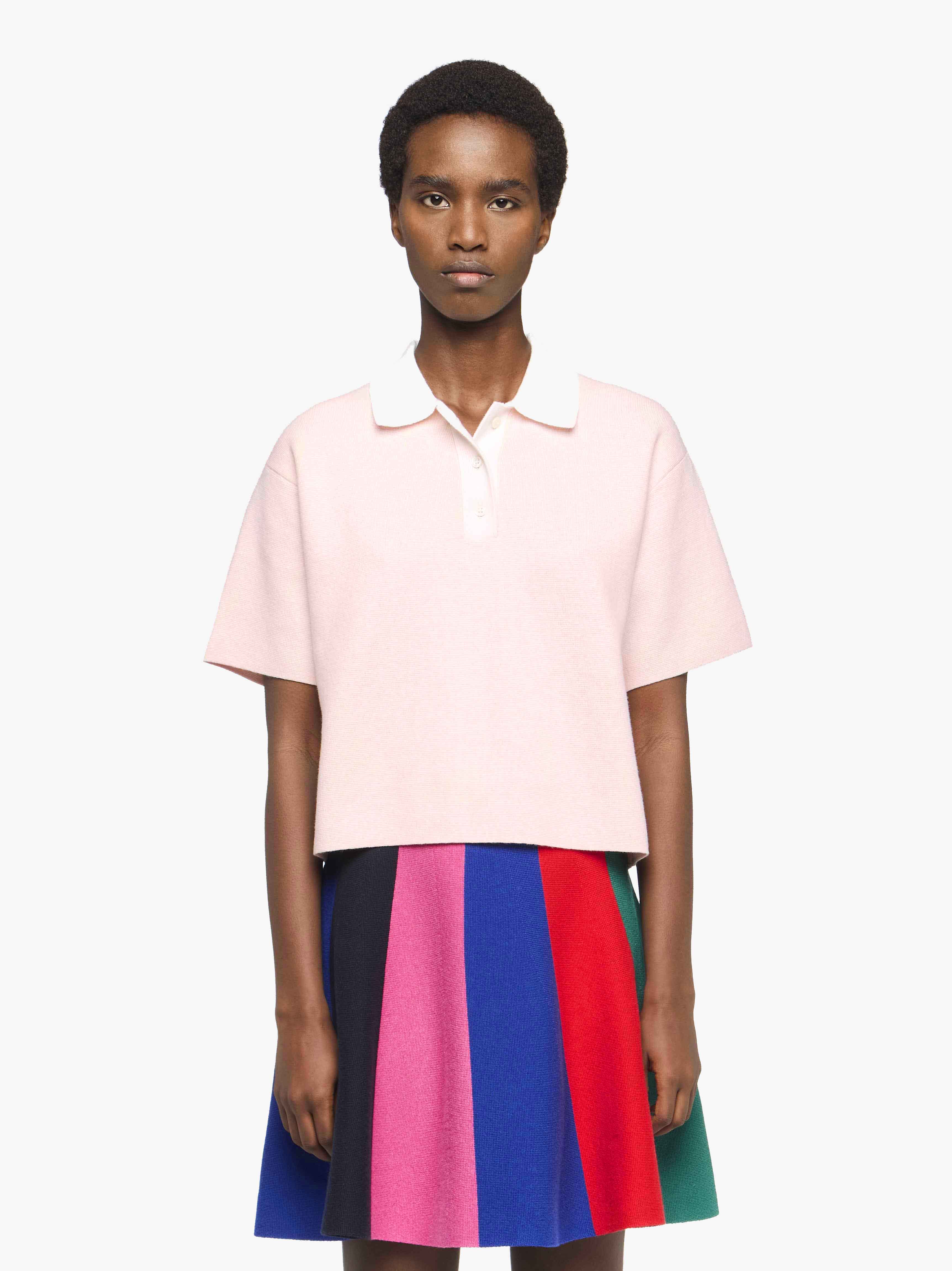 Cropped Knitted Polo Top for Women - Stylish Casual & Office Wear - Perfect for Summer Outfits & Layering