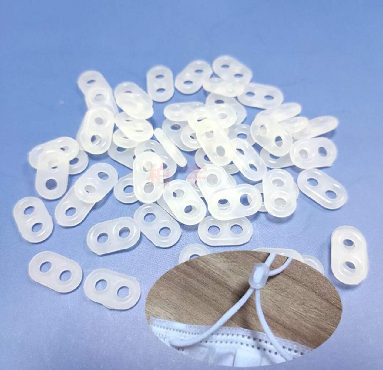 1000 Pcs Anti-Slip Silicone Cord Locks for Masks - White 2-Hole Adjustable Buckles for Elastic Bands, Sewing & Lanyards - Perfect for DIY Crafts, Face Mask Straps & Outdoor Gear Accessories