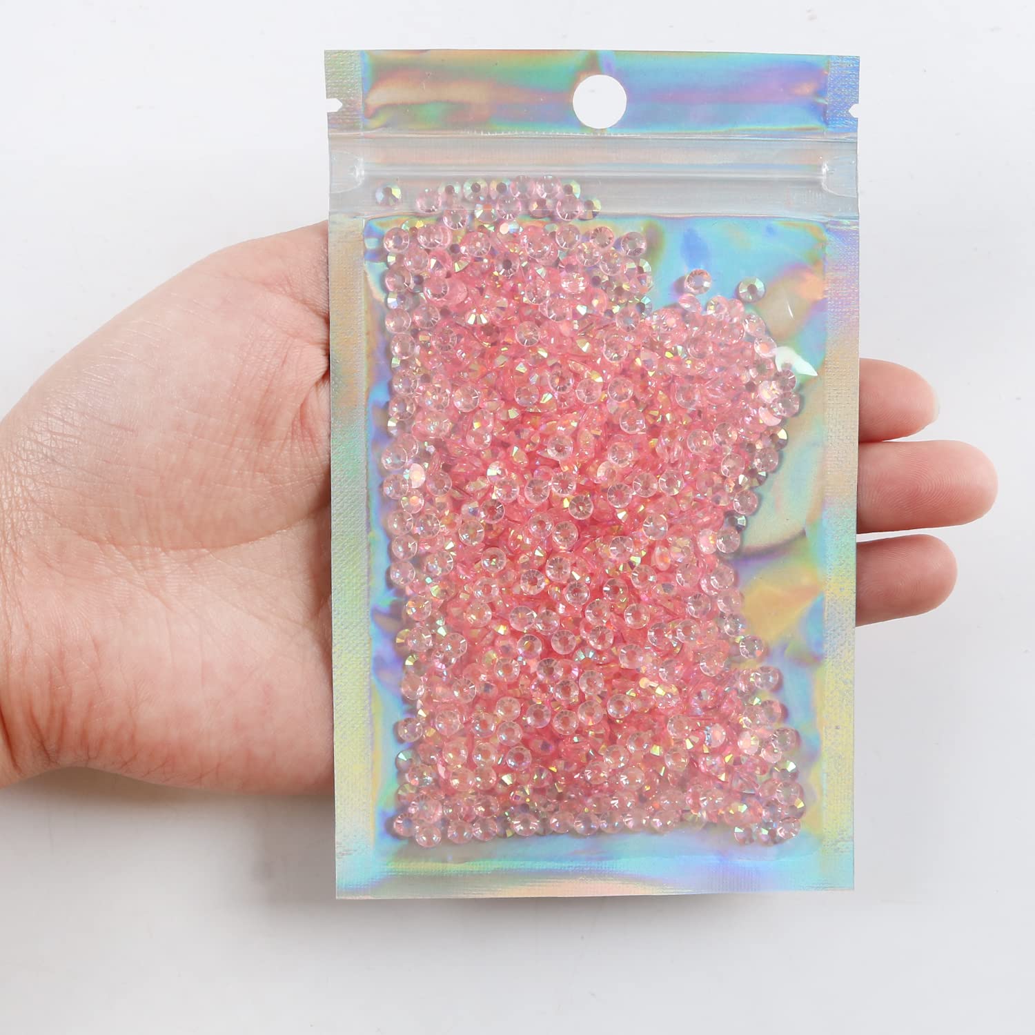 2500pcs 4mm 25g Jelly Rhinestones AB Color Non-Hotfix Glitter Resin Gems for Crafts - DIY Mugs, Water Bottles, Tumblers, Nail Art & Home Decor (T42 Transparent Pink AB) | Perfect for Scrapbooking, Wedding Decor & Gift Embellishments