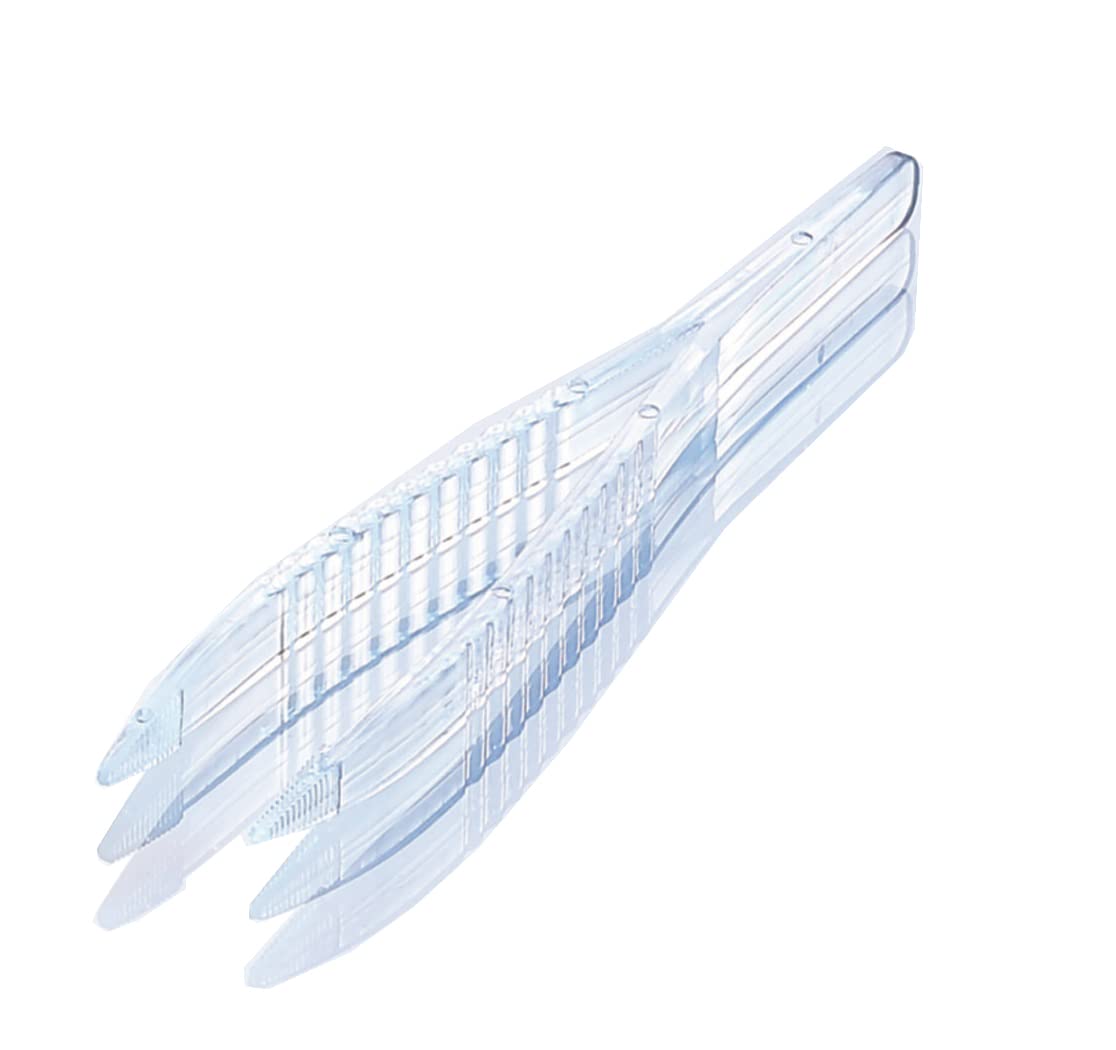 Disposable Sterile Forceps Tweezers 5 Inch (125mm) - Individually Wrapped, Transparent Blue - Pack of 100 - Perfect for First Aid Kits, Medical Procedures, Lab Work & Crafting