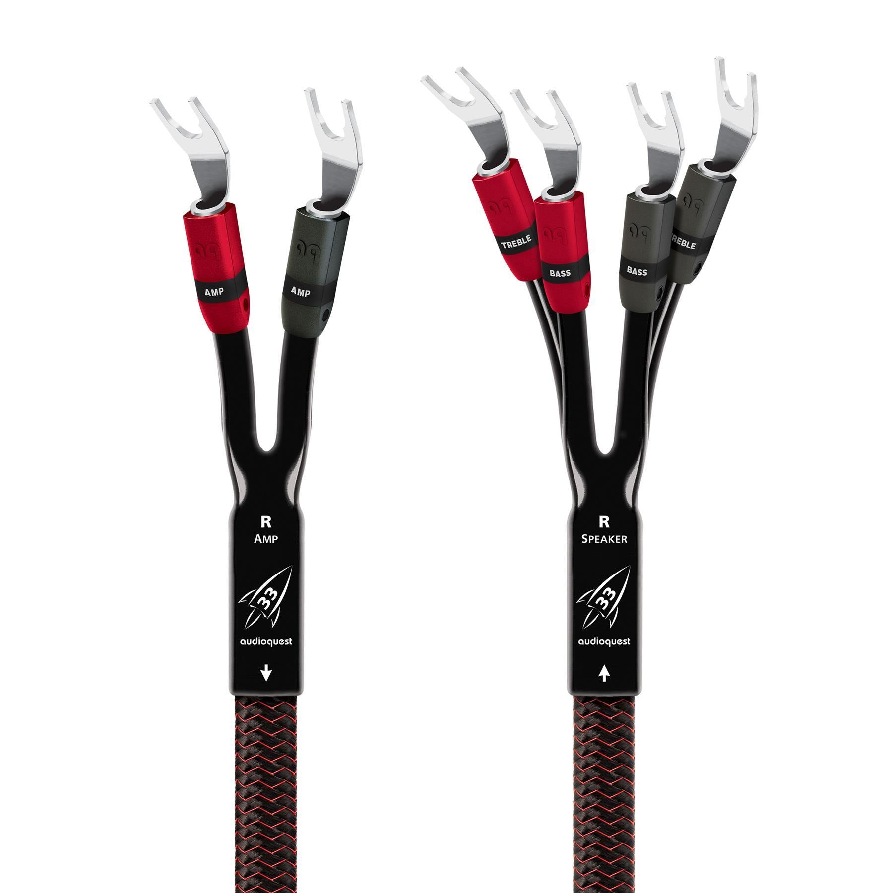 AudioQuest Rocket 33 High-Performance Speaker Cables - Premium Oxygen-Free Copper for Crystal Clear Audio - Perfect for Home Theater & Hi-Fi Sound Systems