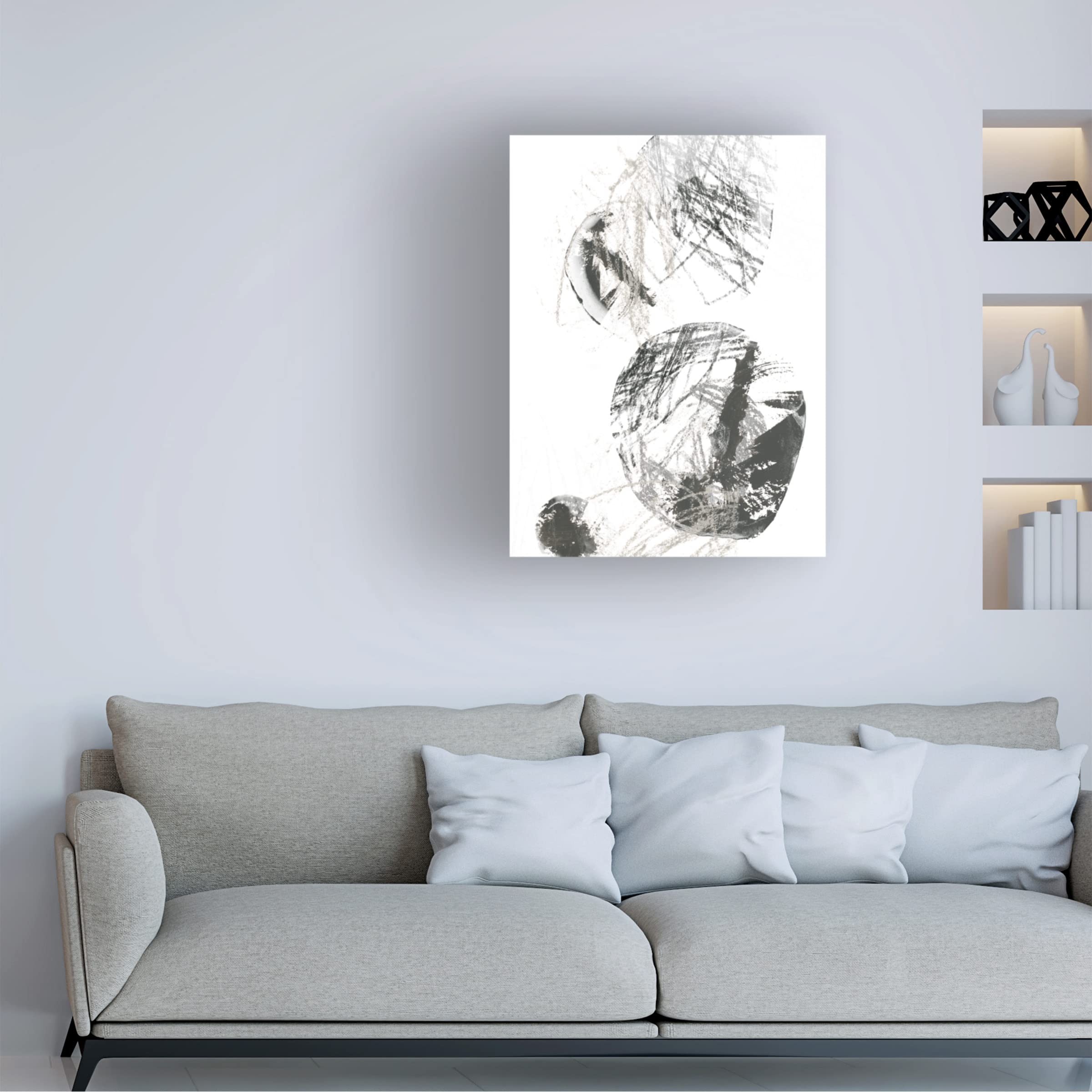 Trademark Fine Art 'Scribble Stones IV' Abstract Canvas Wall Art by June Erica Vess - Perfect for Modern Living Room, Office & Bedroom Decor