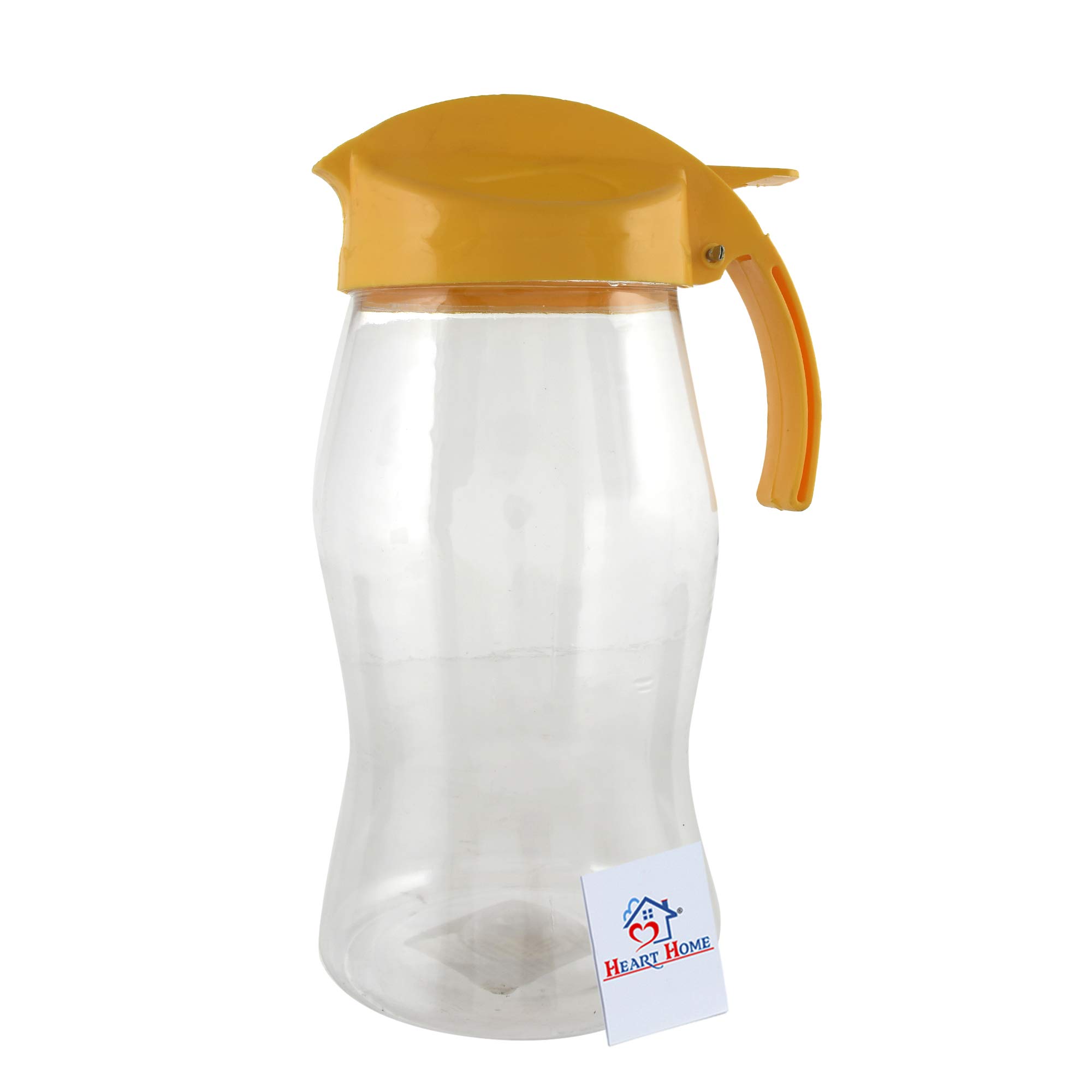 Heart Home 1100ml Leakproof Plastic Oil Bottle - Olive Oil Dispenser for Kitchen Storage, Drizzling & Cooking, BPA-Free, Easy-Pour Spout (Yellow, HEART11133) - Perfect for Salad Dressings, Baking & Daily Cooking