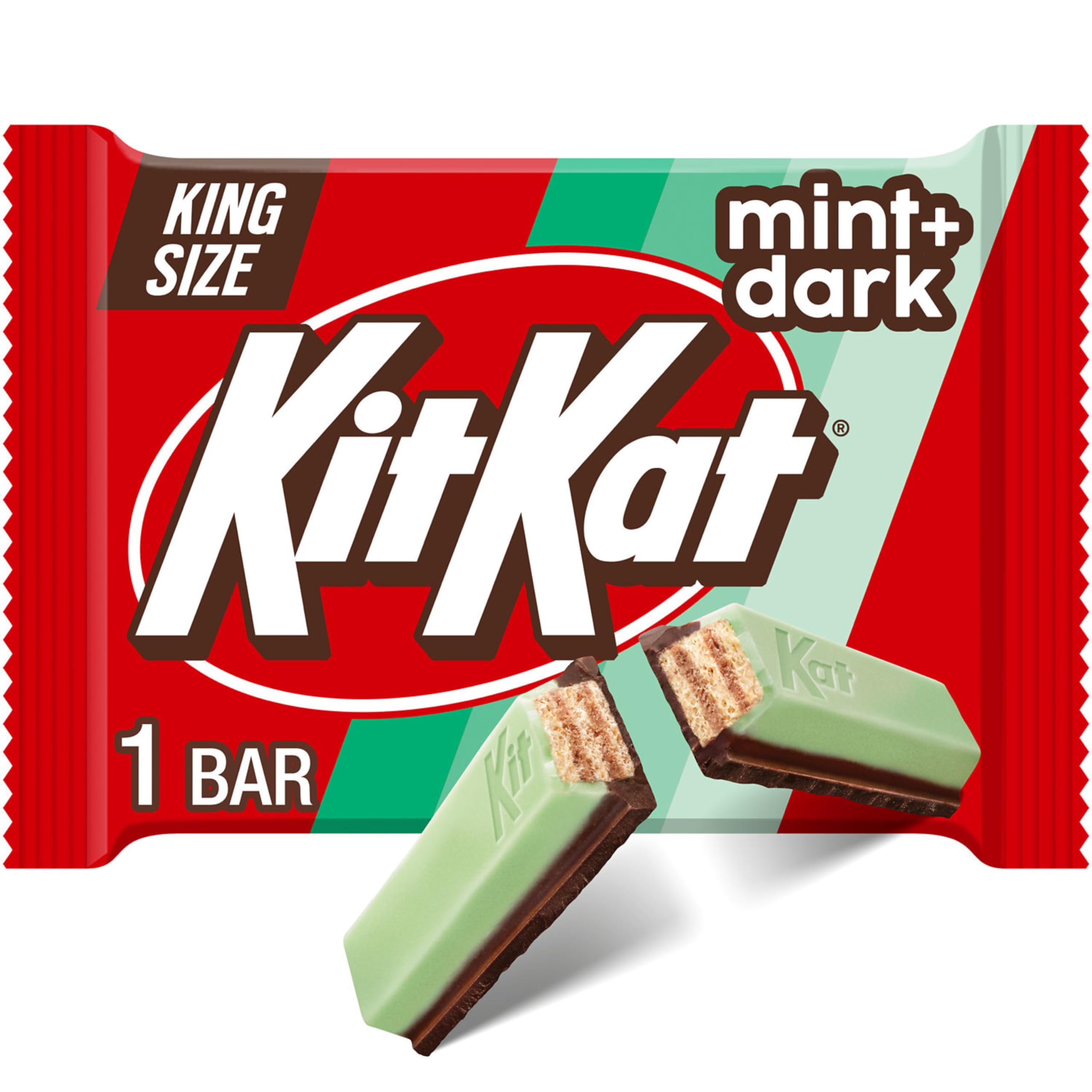 KIT KAT DUOS Dark Chocolate Mint Wafer Candy Bar - King Size 3 oz - Perfect for Snacking, Gifts & Dessert Lovers