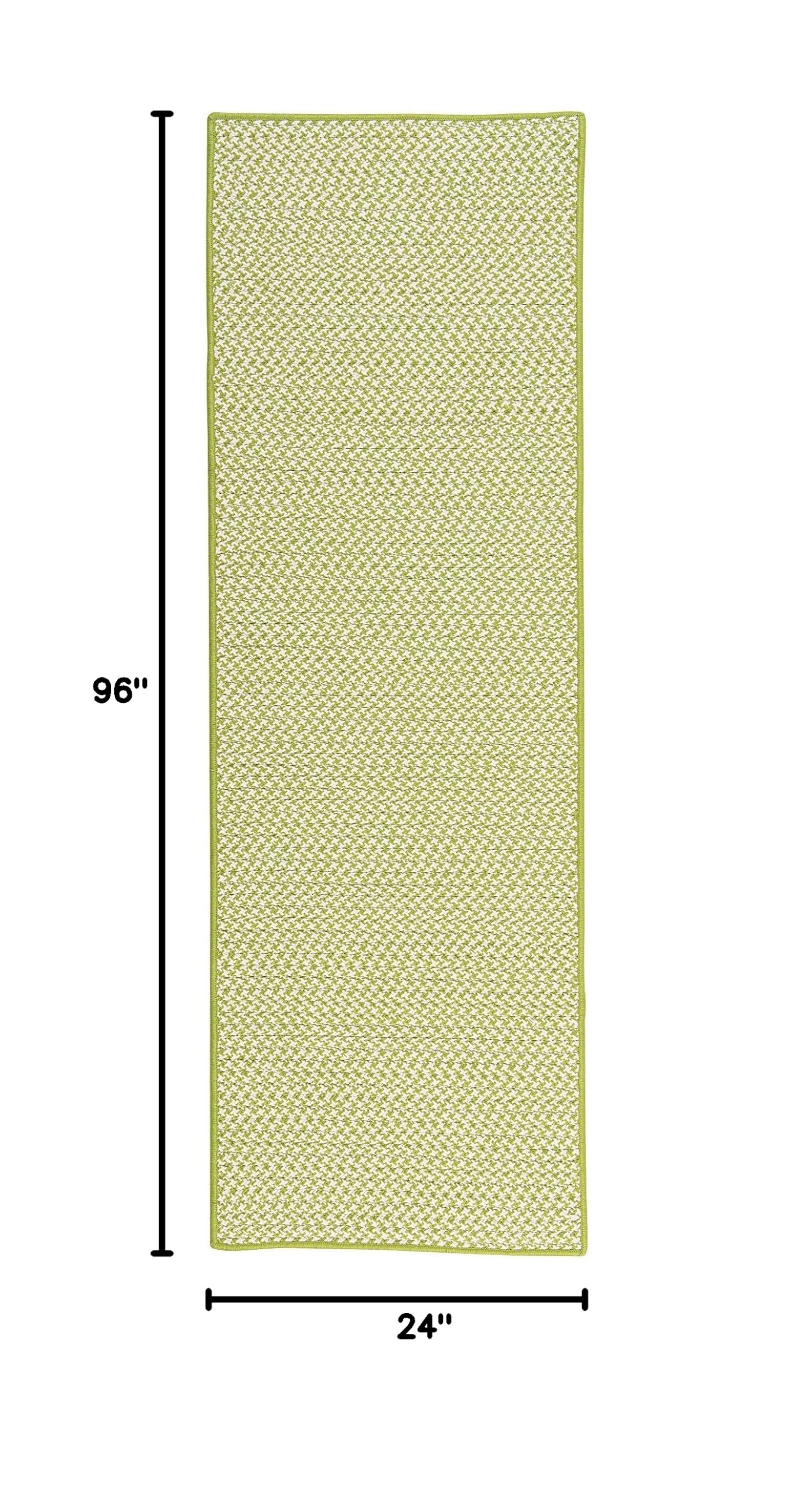 Colonial Mills Crisscross Indoor/Outdoor Area Rug 2' x 8' Runner in Lime Green - Durable & Stylish for Hallways, Patios & Entryways